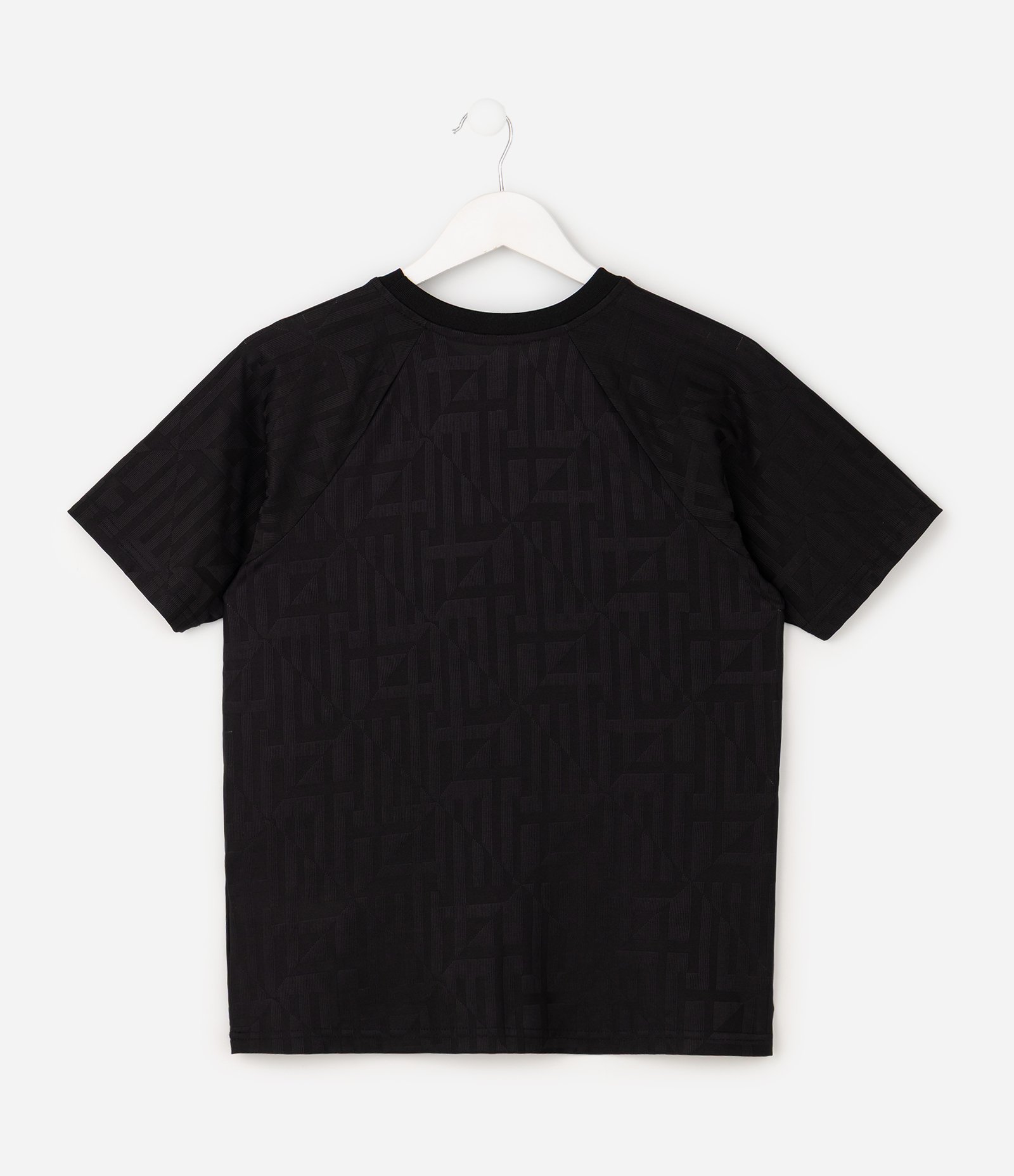 Camiseta Infantil Barcelona Textura Geométrica com Escudo Aplicado - Tam 5 a 14 Anos Preto 5