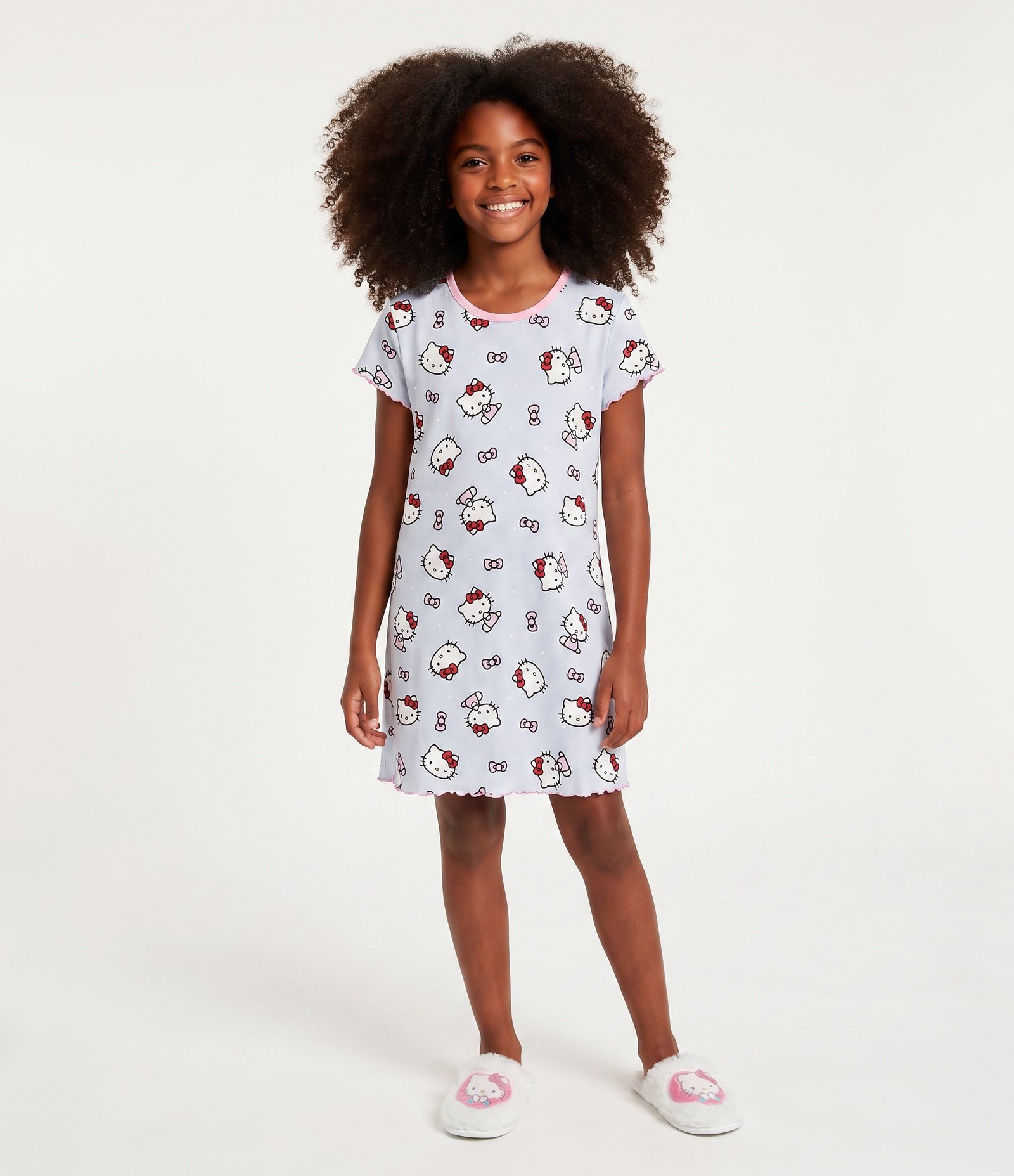 Camisola Infantil em Algodão com Estampa Hello Kitty - Tam 5 a 16 Anos Azul 1
