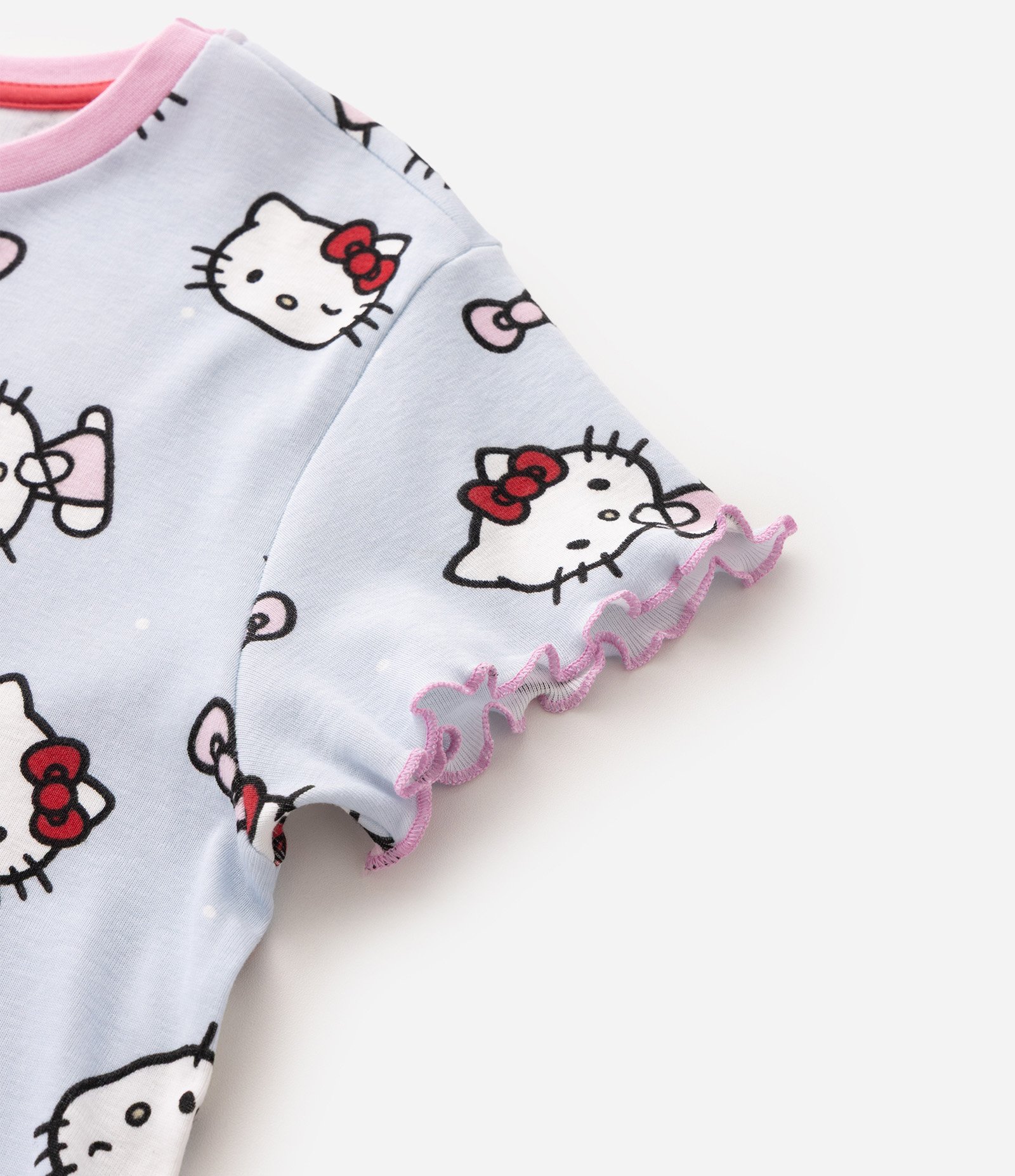 Camisola Infantil em Algodão com Estampa Hello Kitty - Tam 5 a 16 Anos Azul 5