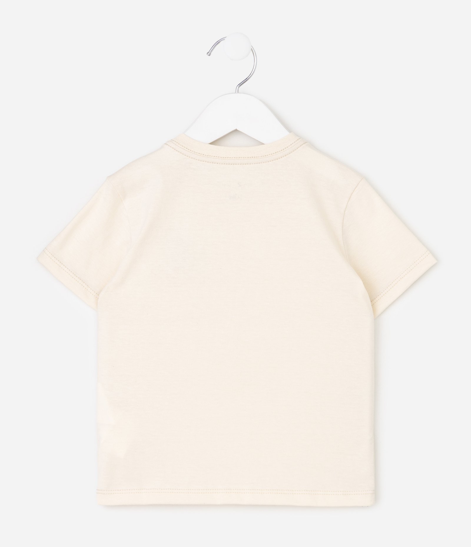 Camiseta Infantil com Bordado de Dinossauro – Tam 1 a 6 Anos Bege Claro 2