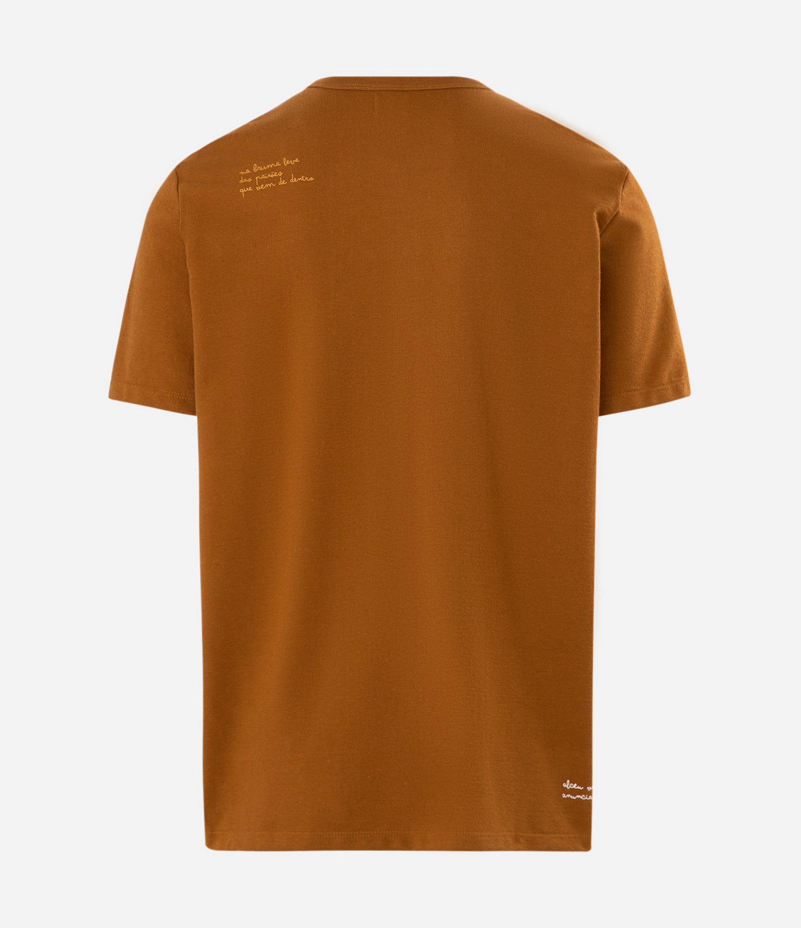 Camiseta em Algodão com Estampa Tu Vens Alceu Valença Marrom 2