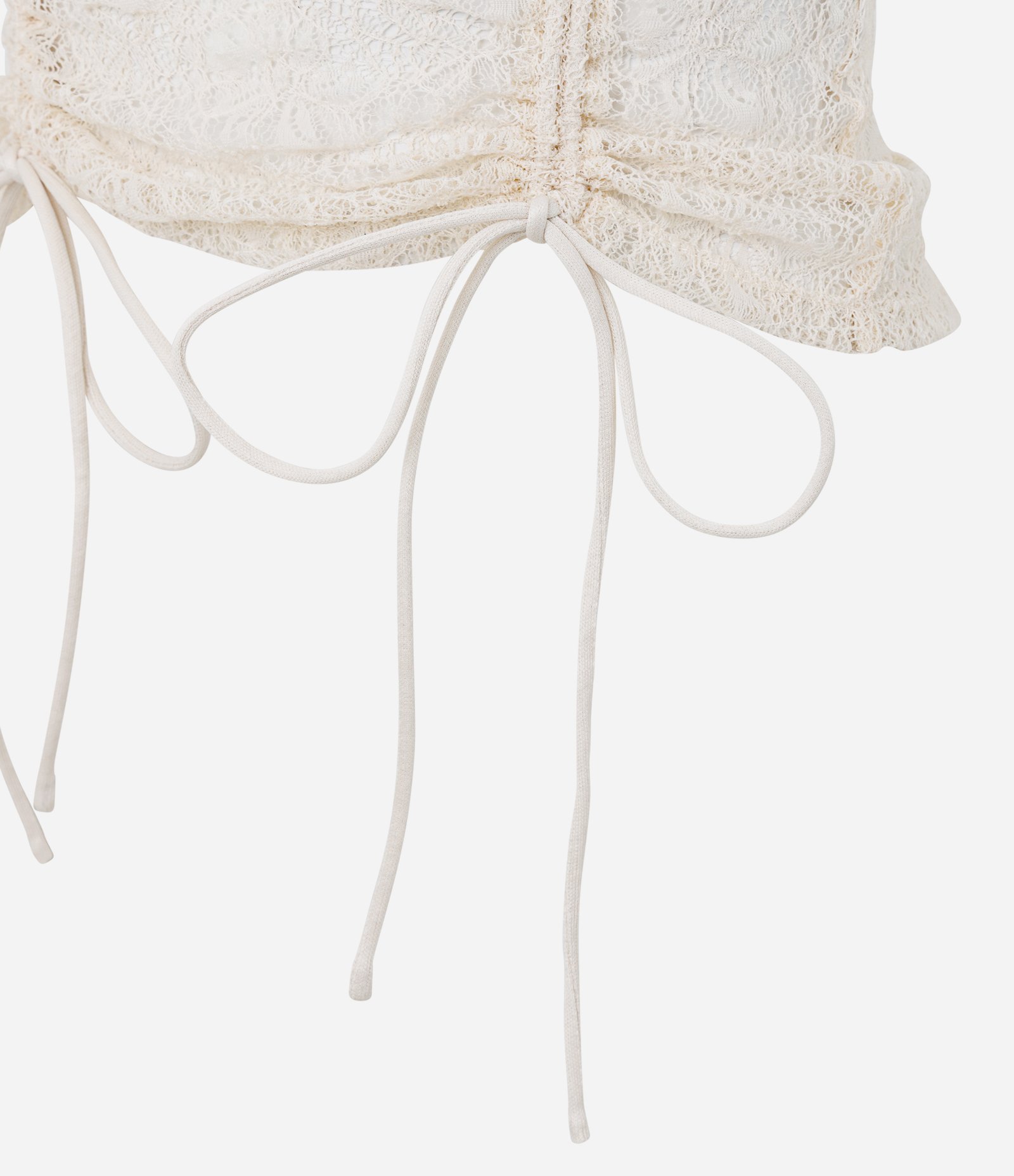Blusa Corset em Renda com Alças Reguláveis e Amarrações Off White 7