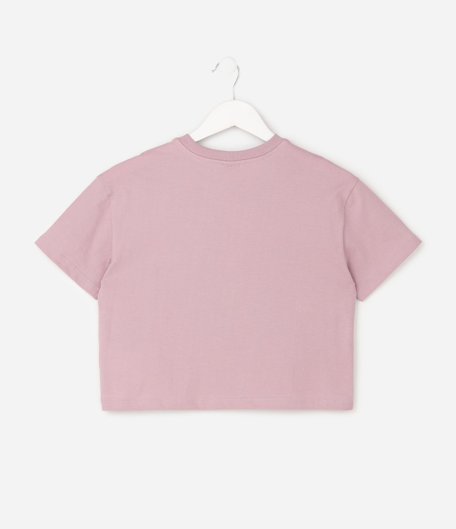 Camiseta Infantil em Algodão com Bordado de Flores - Tam 5 a 16 Anos Lilás 2