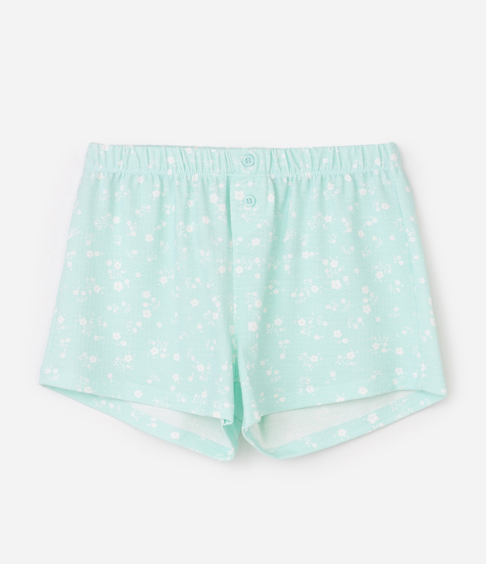 Pijama Infantil em Ribana com Floral Liberty e Laço - Tam 5 a 14 Anos Verde 4