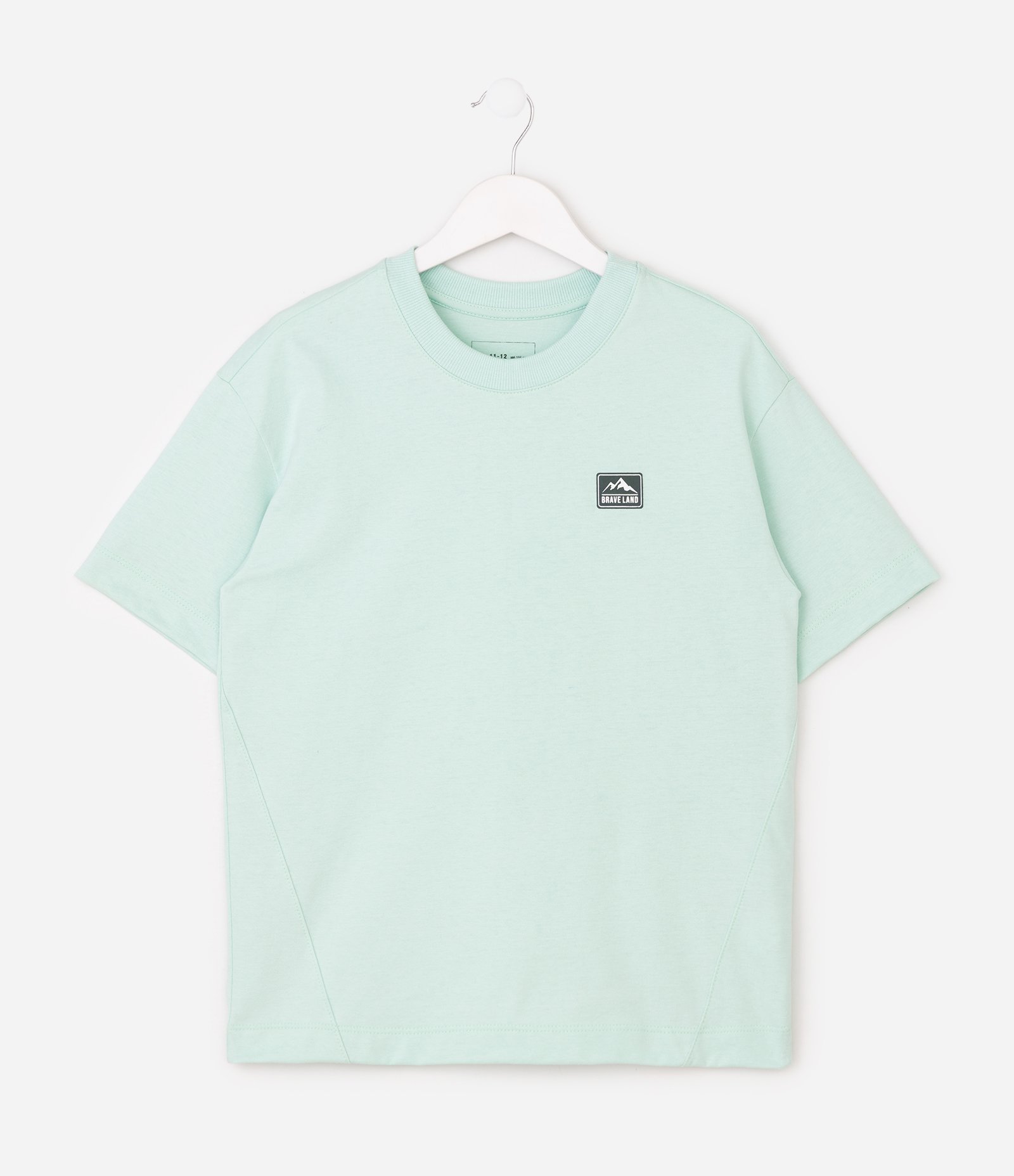 Camiseta Infantil em Algodão com Recortes e Patch - Tam 5 a 14 Anos Verde 1