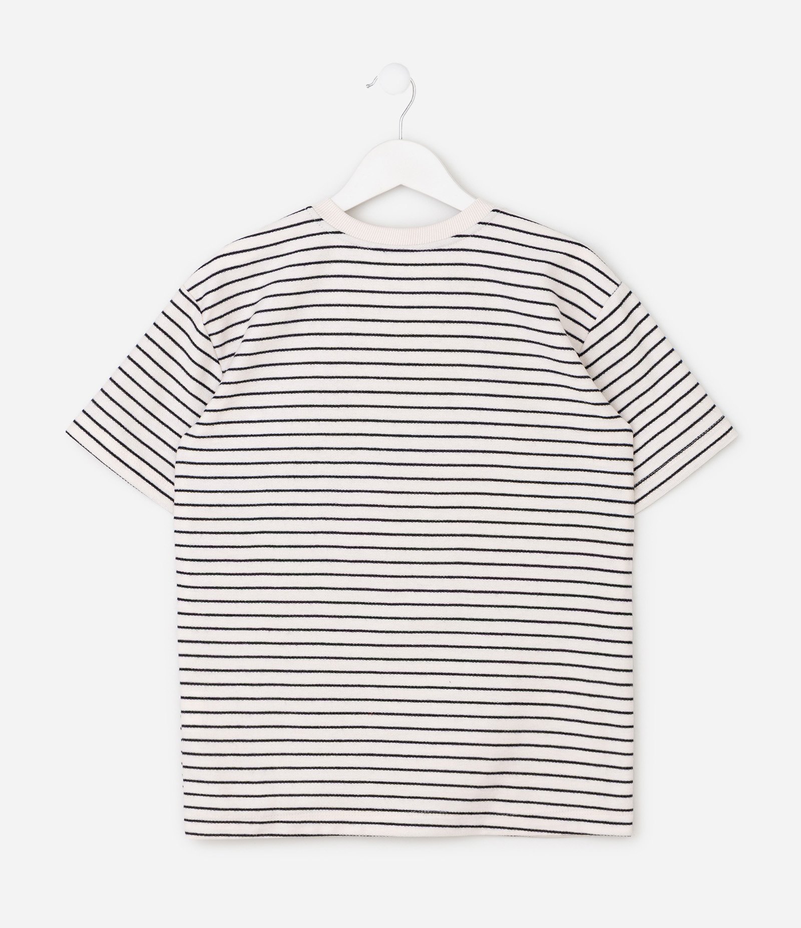 Camiseta Regular Infantil Listrado com Textura – Tam 5 a 14 Anos Preto/Branco 2