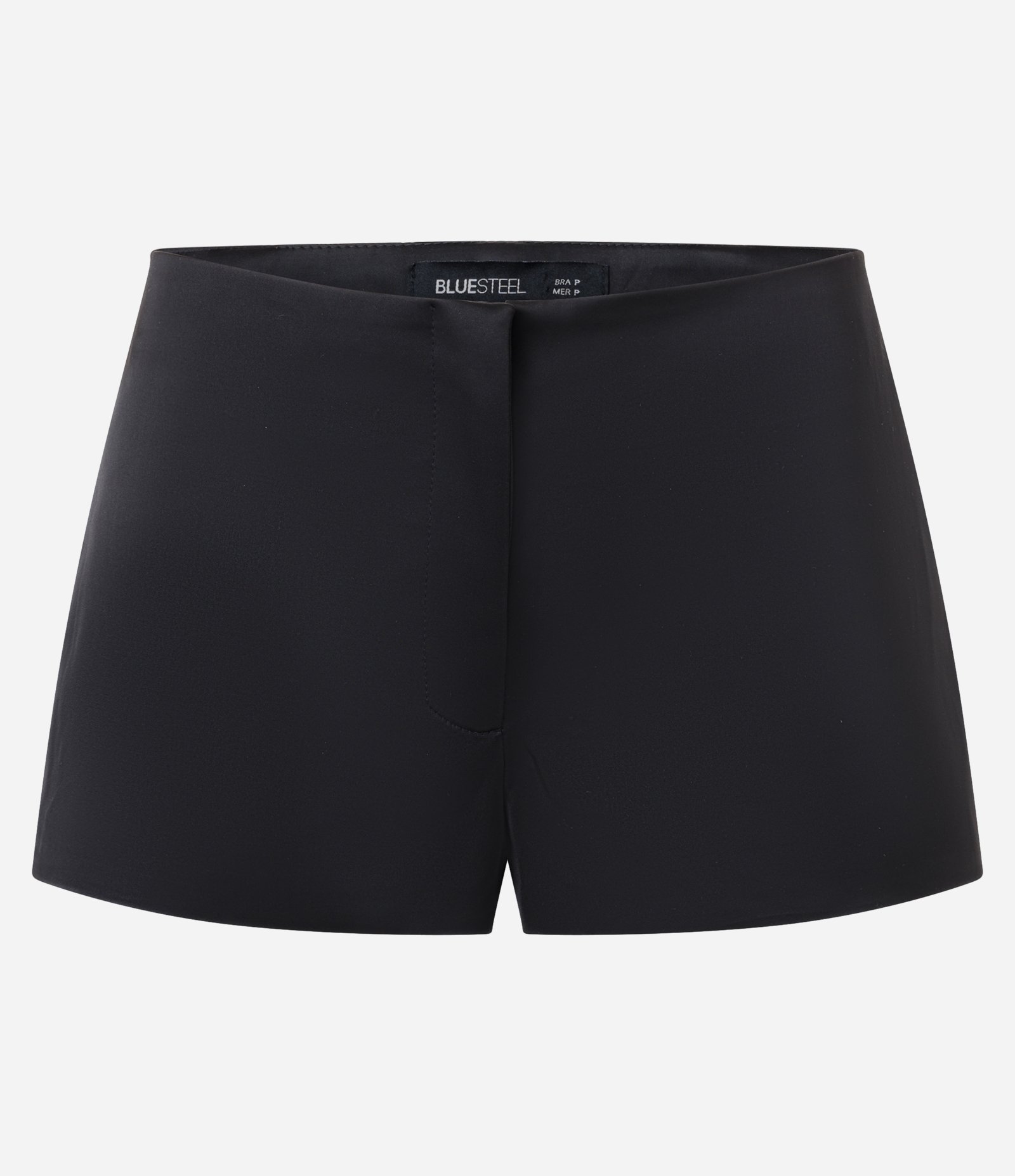 Short Mini Alfaiatado em Cetim Preto 5