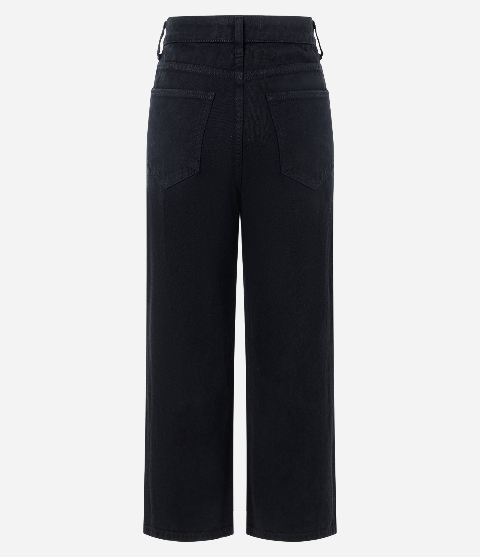 Calça Cropped em Sarja com Bordado Richelieu Preto 8