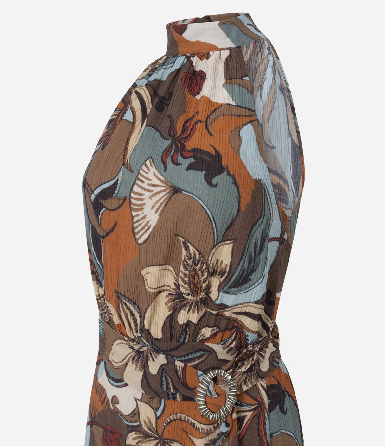 Vestido Longo com Decote Halter Neck e Estampa Floral Multicores 2