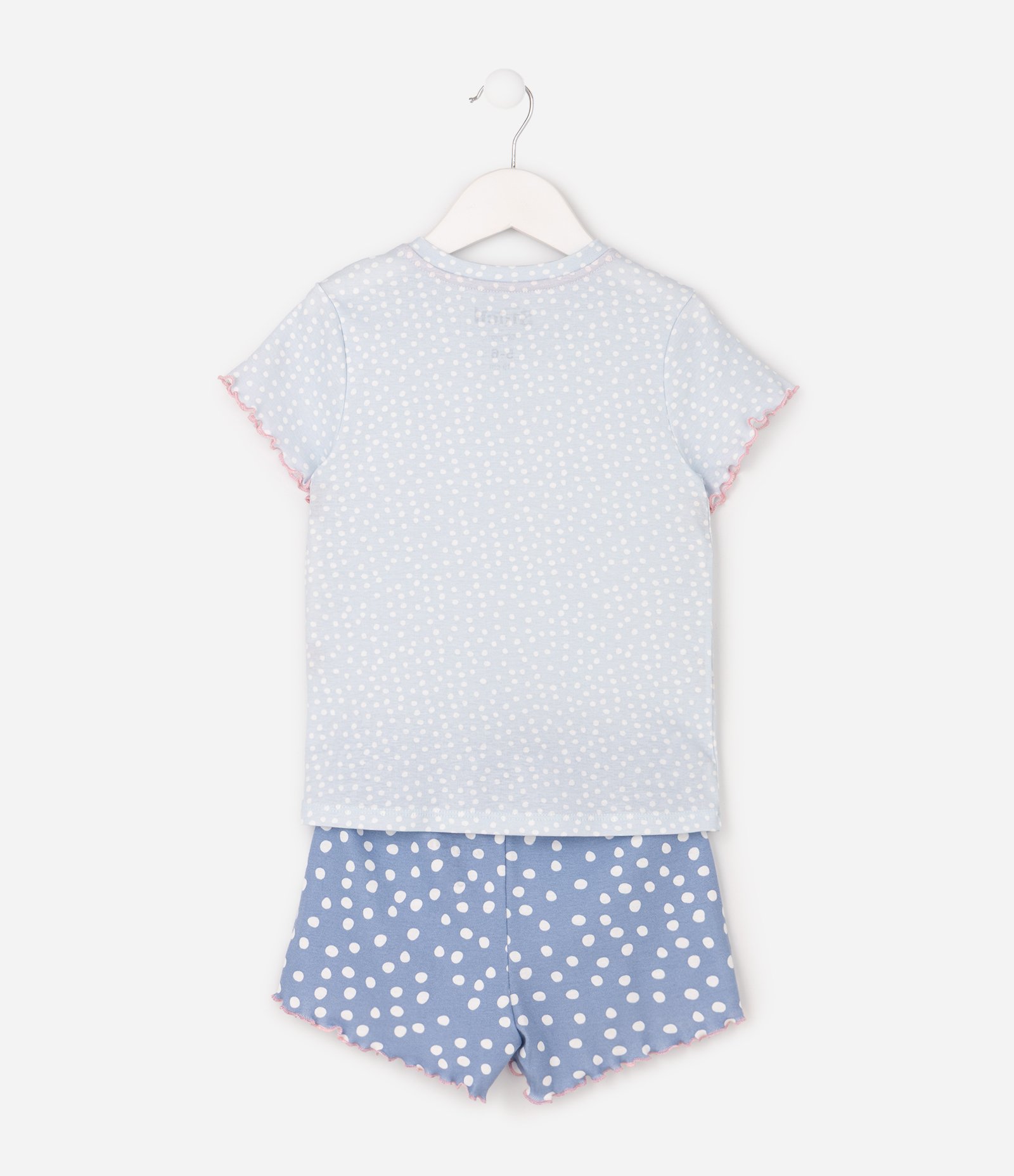 Pijama Infantil em Ribana com Estampa Stitch Poá - Tam 5 a 14 Anos Azul 3