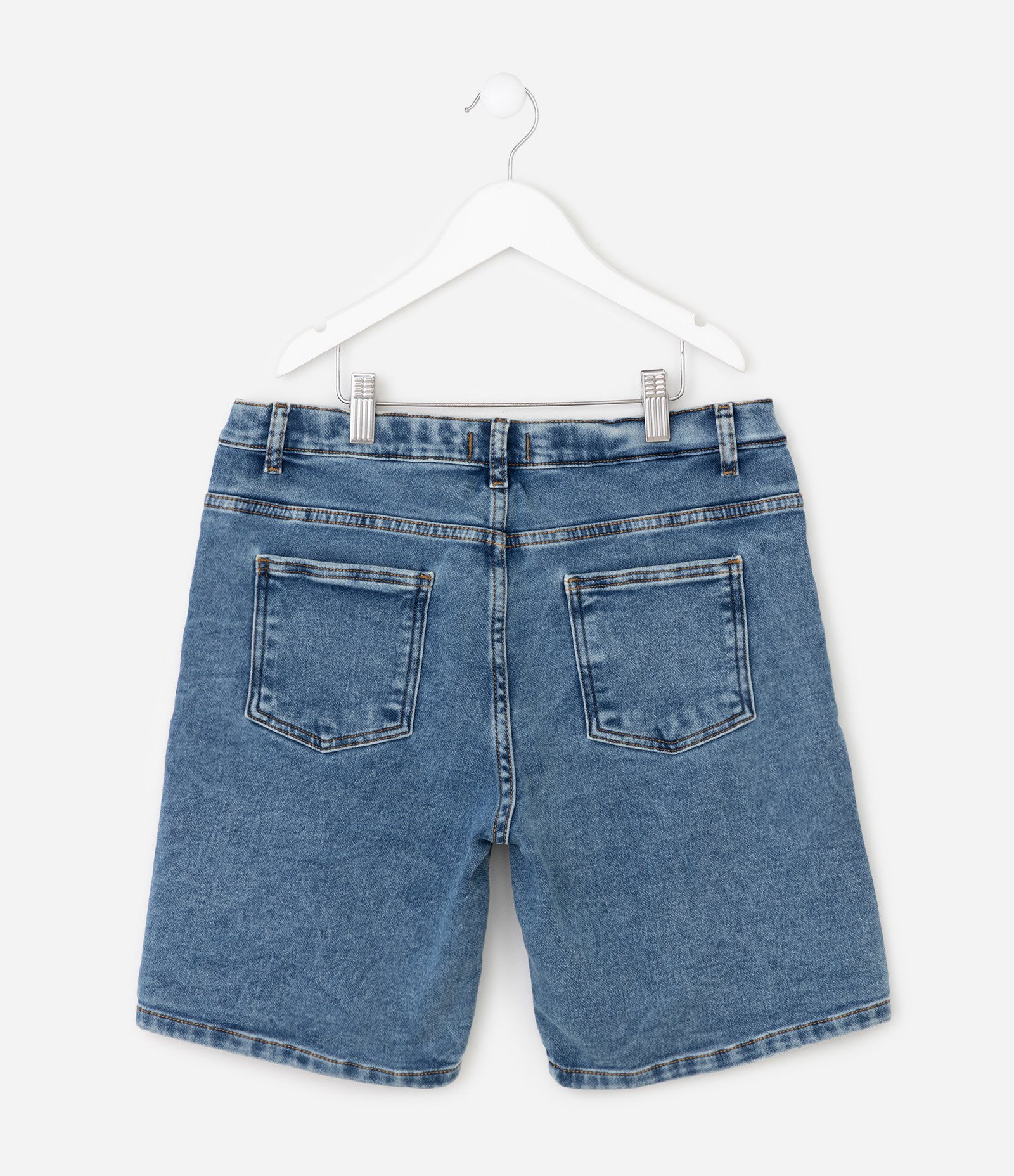 Bermuda Infantil em Jeans - Tam 5 a 14 Anos Azul Médio 4