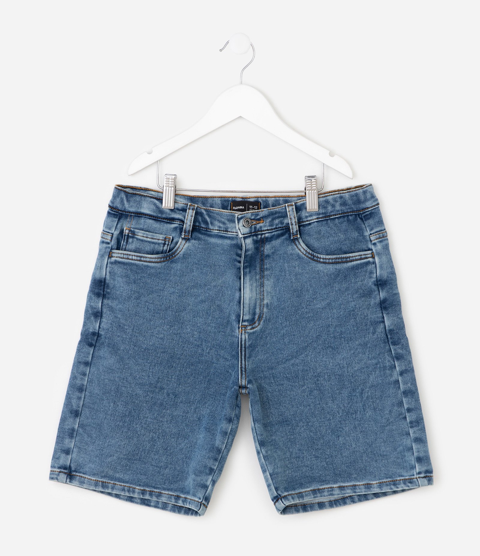 Bermuda Infantil em Jeans - Tam 5 a 14 Anos Azul Médio 7