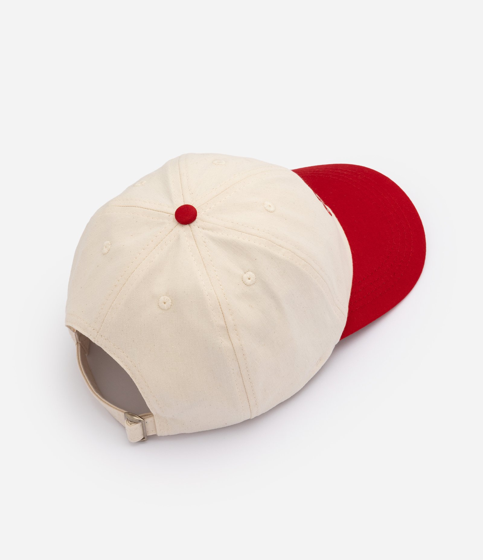 Boné Aba Curva em Sarja com Bordado Paris e Bicolor Vermelho 3
