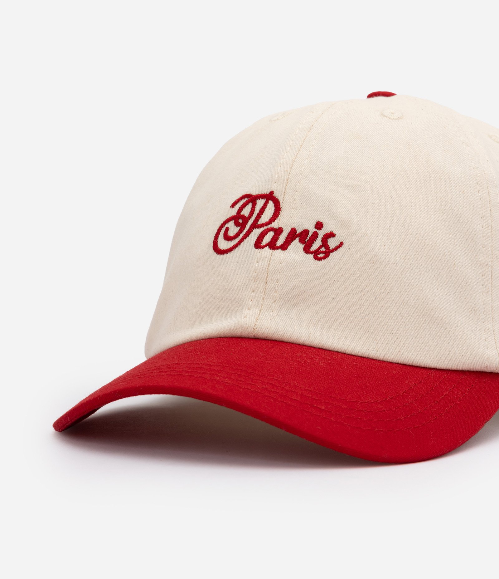 Boné Aba Curva em Sarja com Bordado Paris e Bicolor Vermelho 5