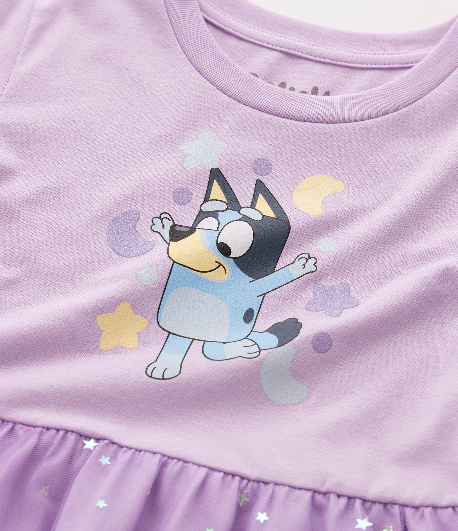 Camisola Infantil Em Algodão Fantasia Bluey -Tam 33 a 8 Anos Roxo 4