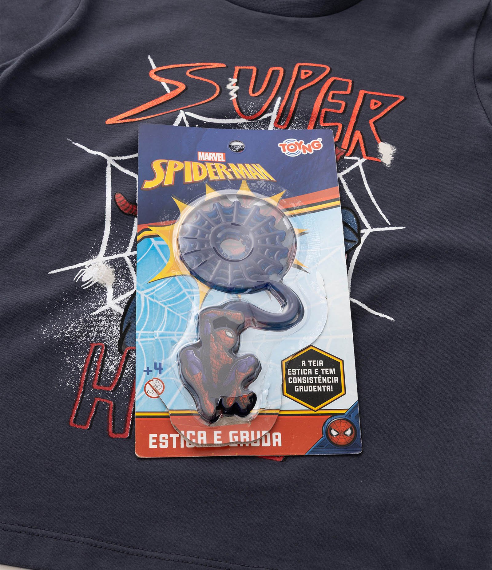 Pijama Infantil Em Algodão Homem Aranha com Lança Teia - Tam 3 a 10 Anos Preto 7