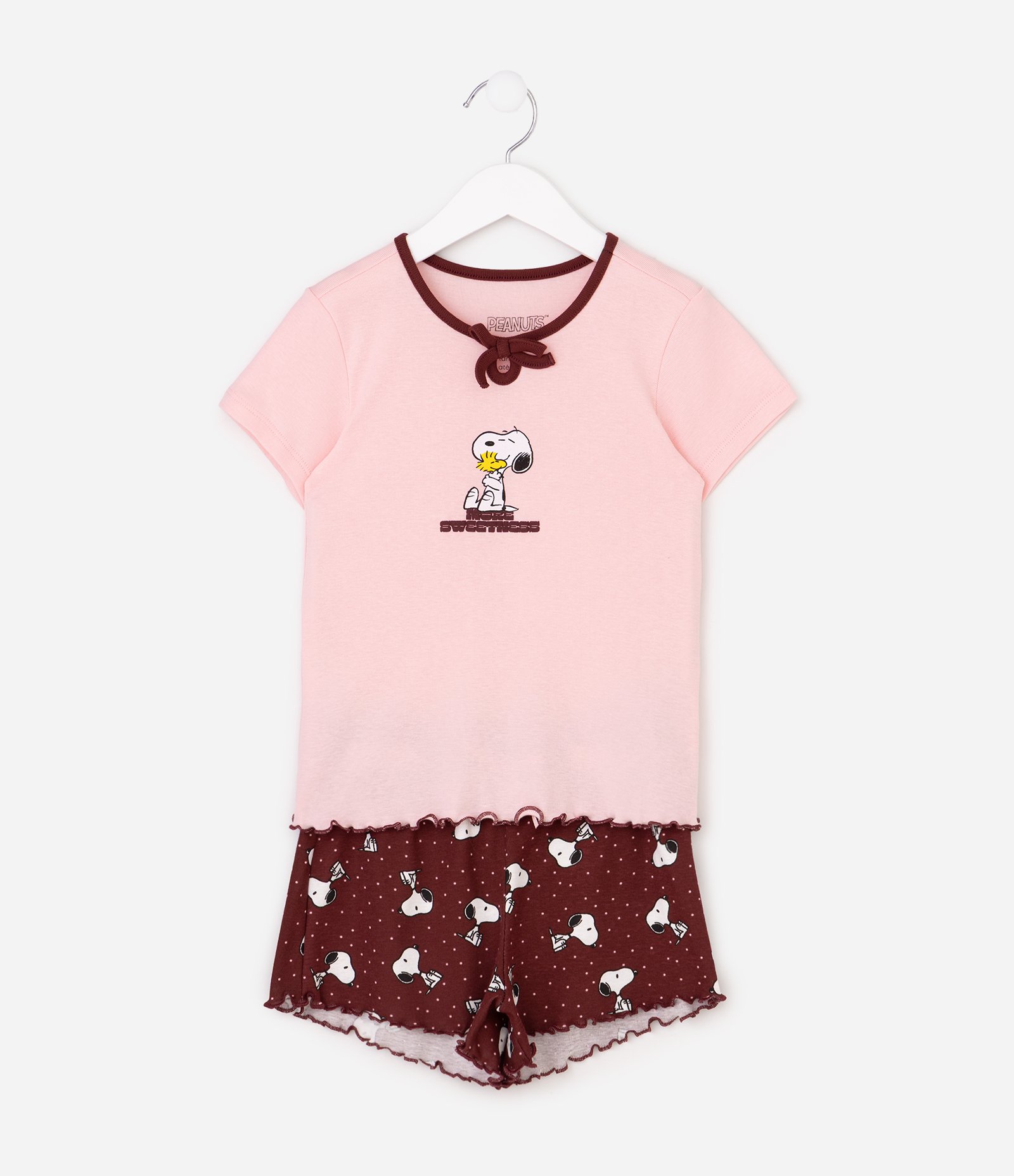 Pijama Infantil em Ribana Estampa Snoopy - Tam 5 a 14 Anos Rosa 1