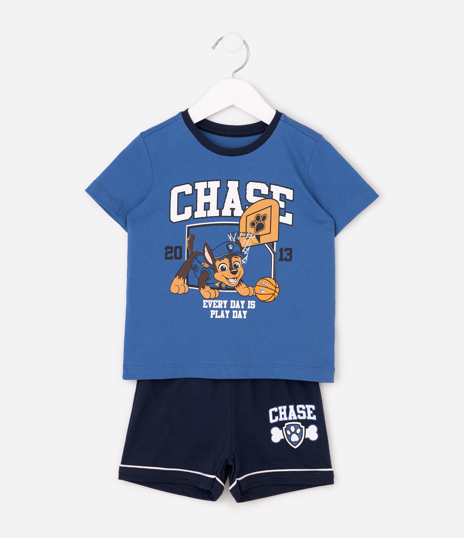 Pijama Infantil Paw Patrol Chase Blusa e Short - Tam 2 a 6 Anos Azul 1