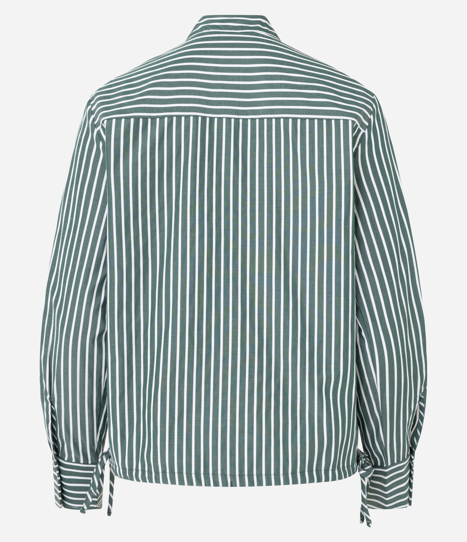 Camisa em Tricoline com Estampa Listrada Verde 6