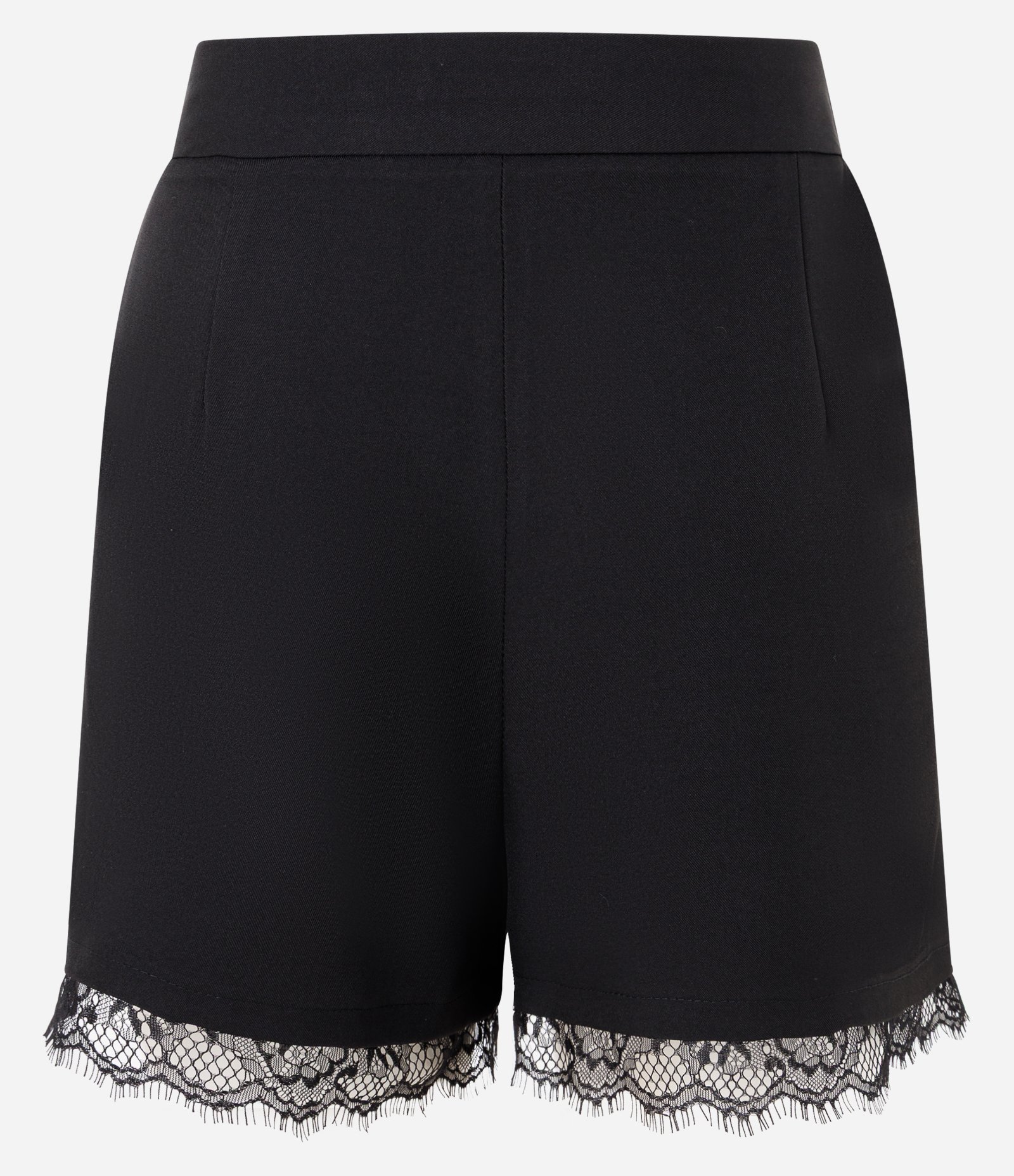 Short Alfaiatado com Detalhe em Renda na Barra Preto 3