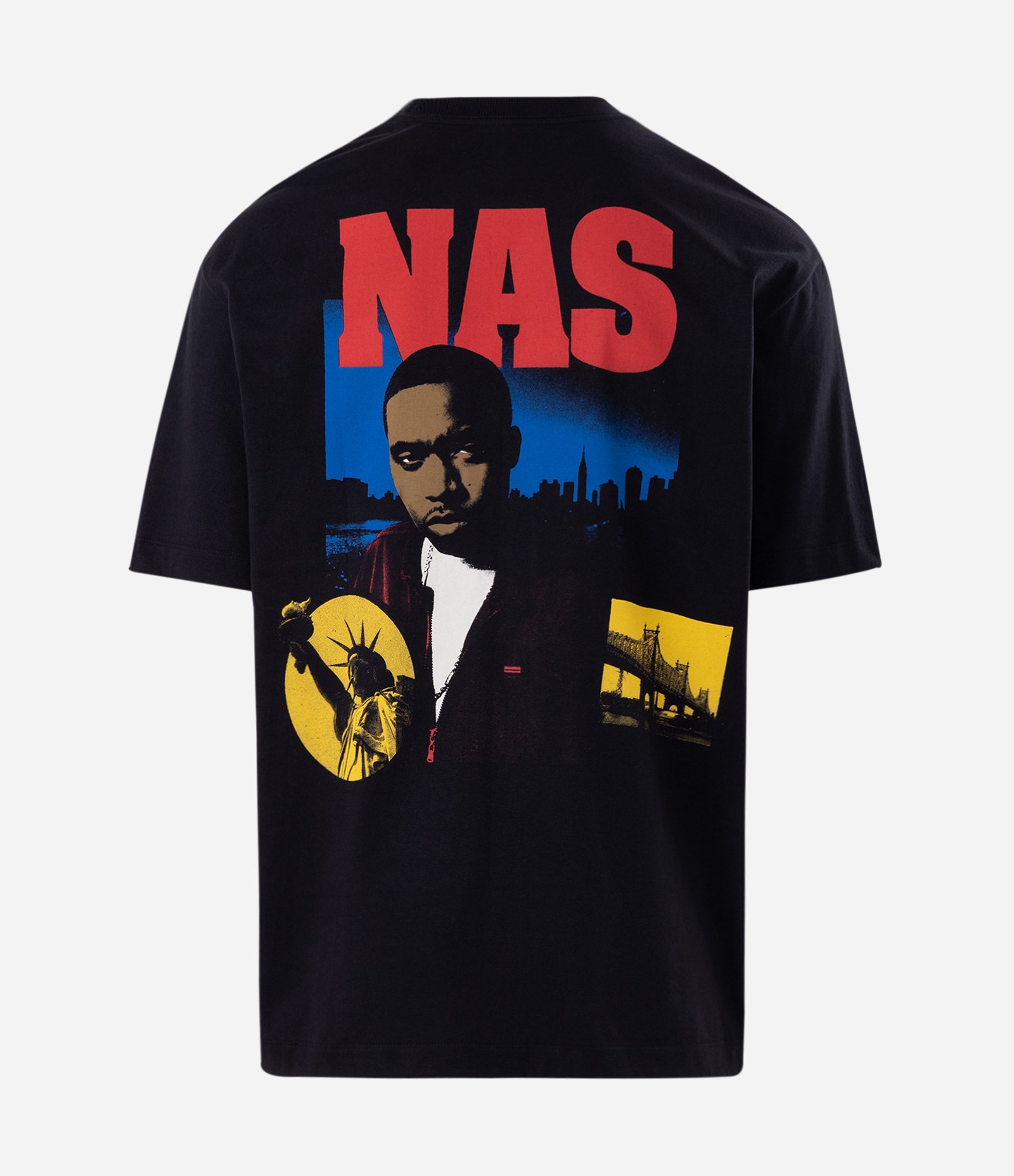 Camiseta Relaxed em Algodão com Estampa Rapper NAS Preto 6