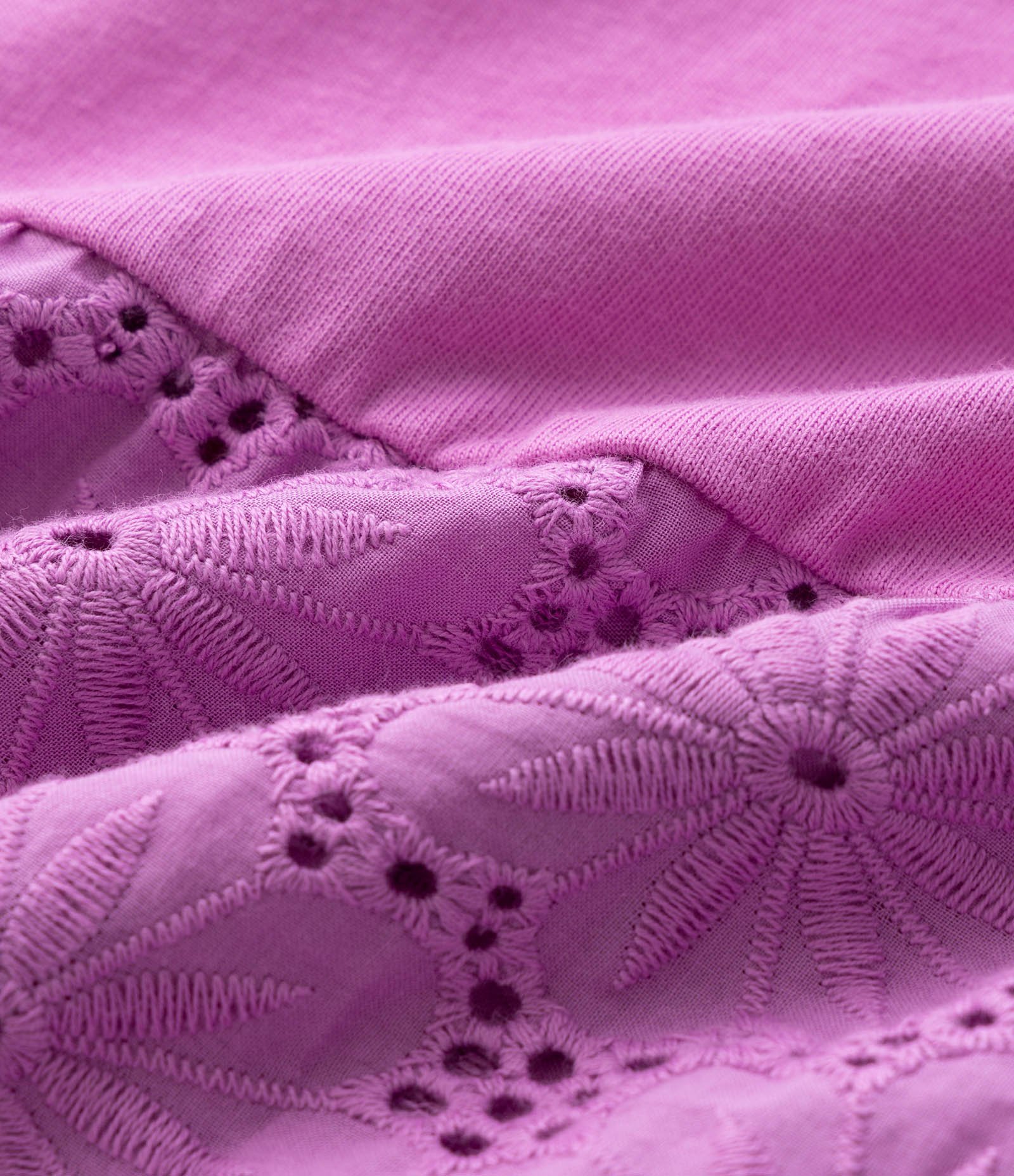 Vestido Infantil Em Algodão Manga com Broderie e Barra Bordada - Tam 1 a 6 Anos Rosa 3