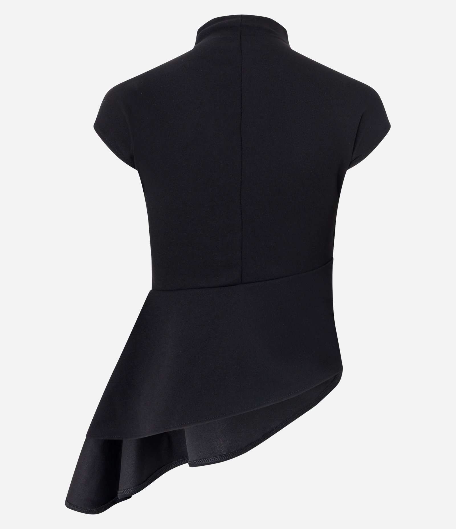 Blusa Assimétrica Estruturada com Gola Alta Preto 3