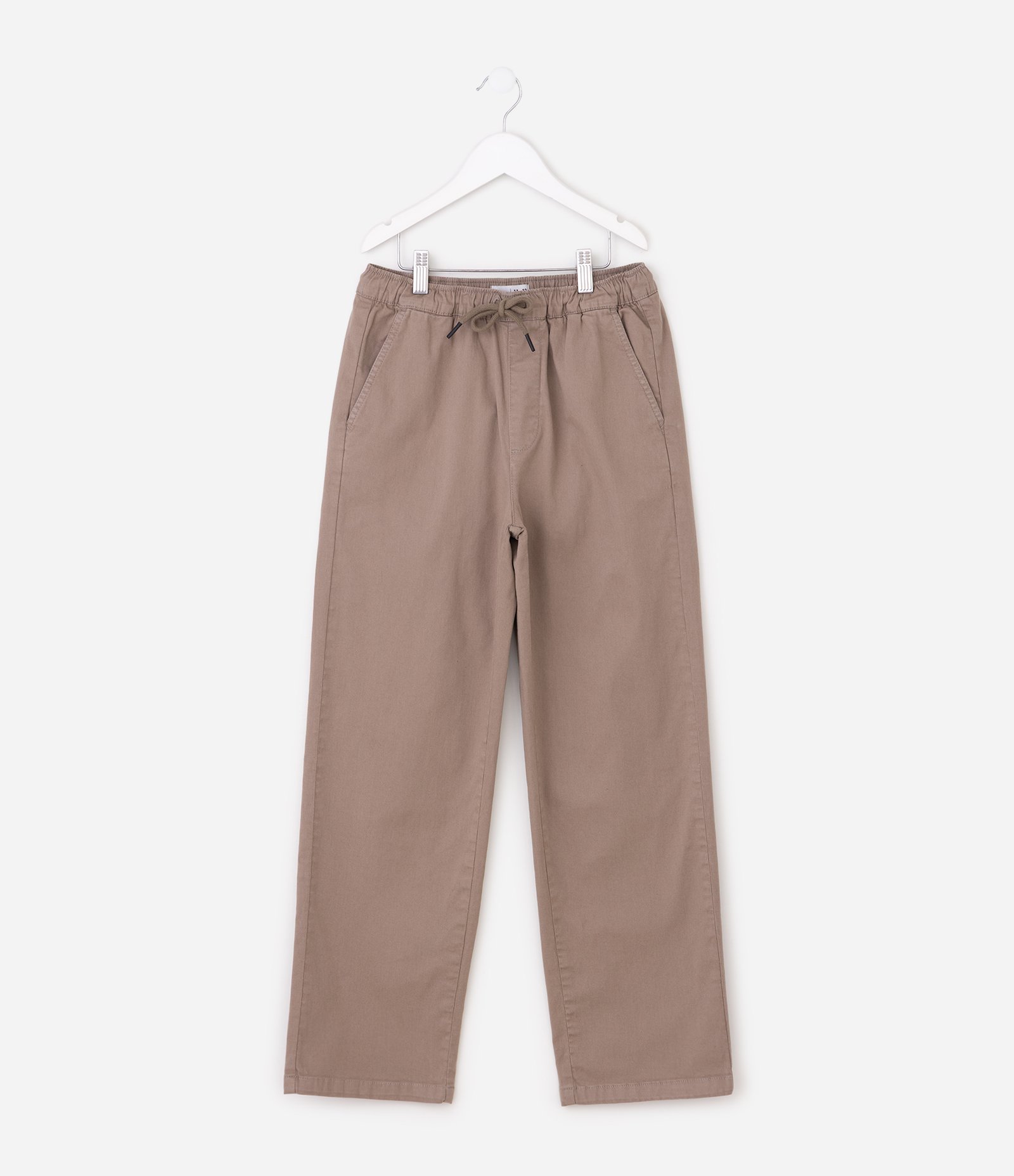 Calça Baggy Infantil em Sarja - Tam 5 a 14 Anos Bege 1