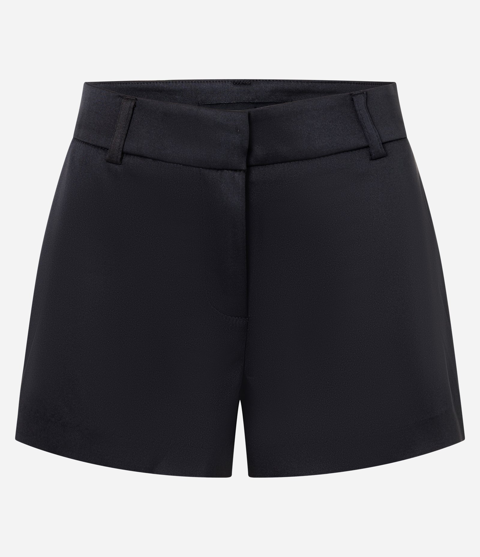 Microshort Alfaiatado em Cetim com Cintura Alta Preto 1