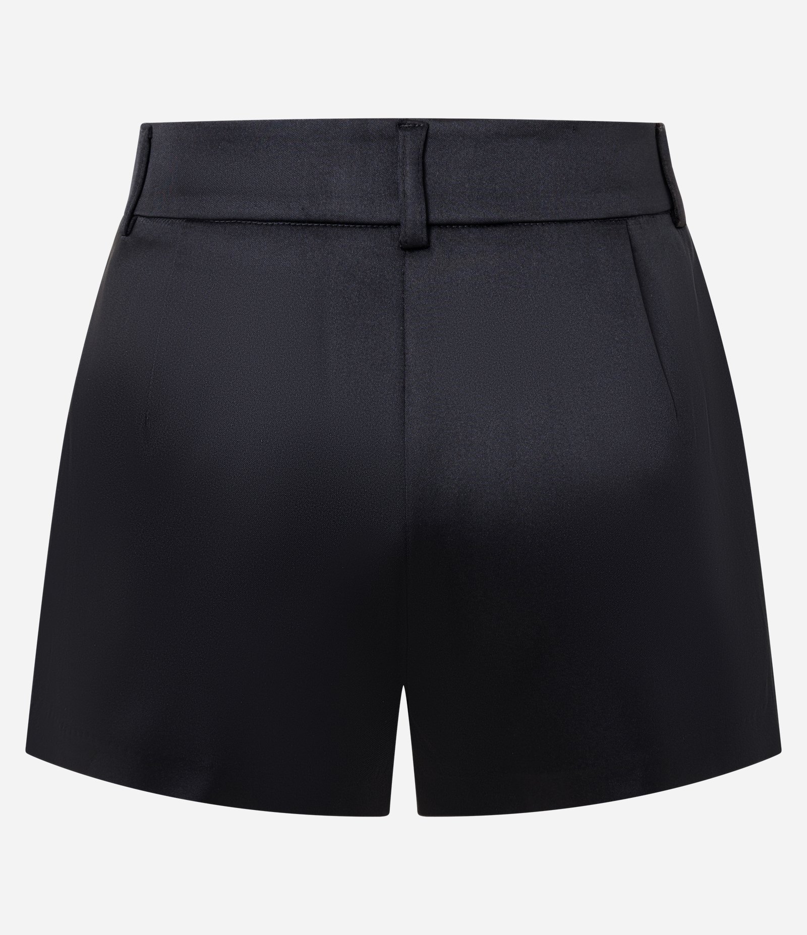 Microshort Alfaiatado em Cetim com Cintura Alta Preto 2