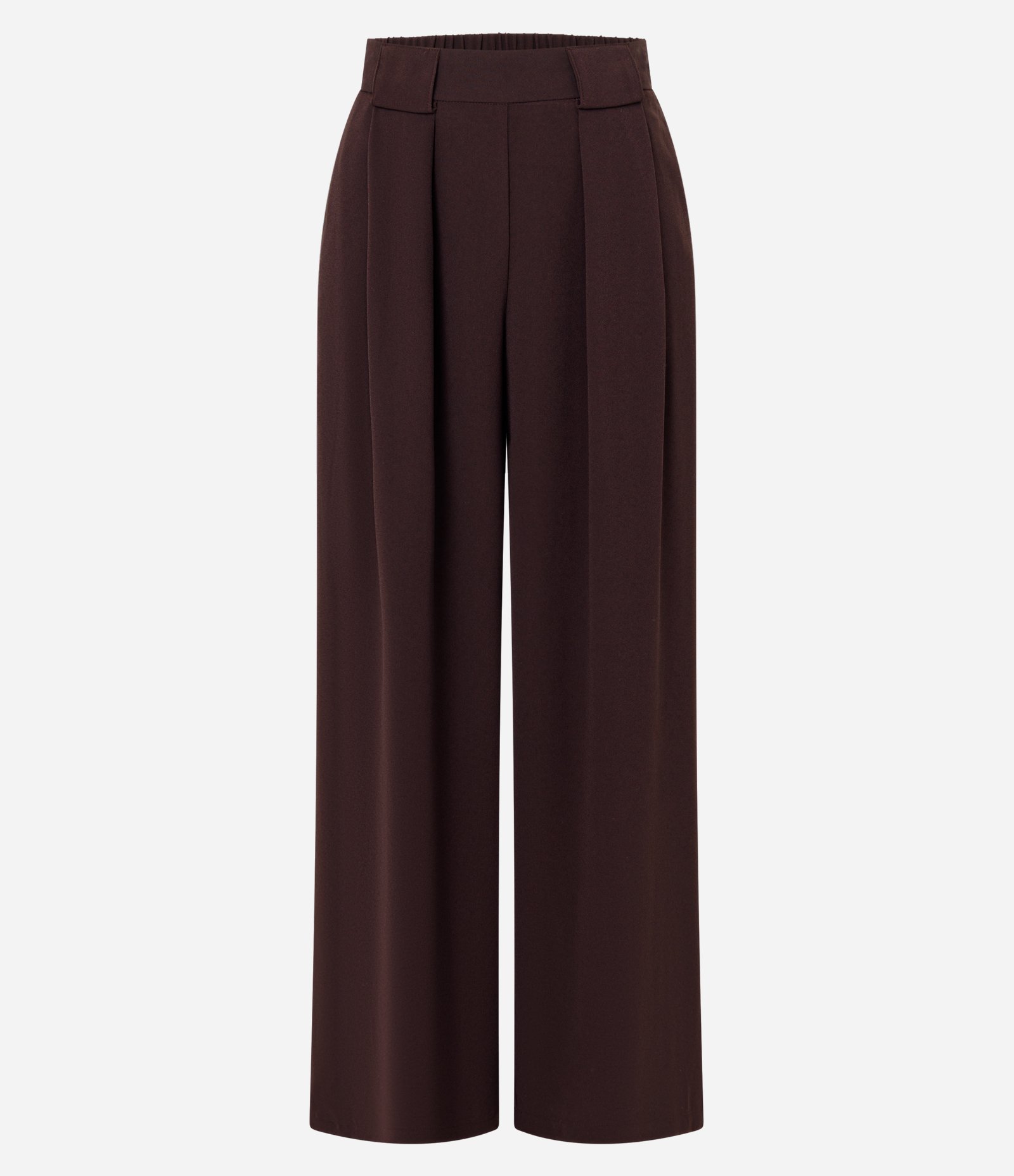 Calça Pantalona Alfaiatada com Pregas Frontais Marrom 1