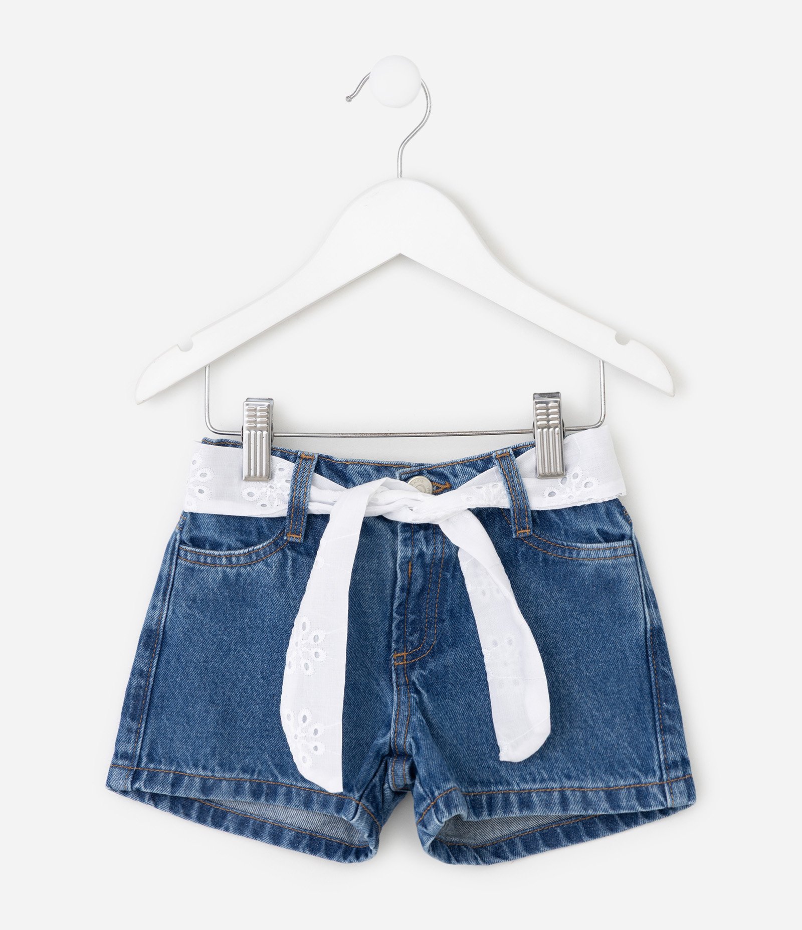 Short Jeans Infantil com Cinto – Tam 1 a 6 Anos Azul 2