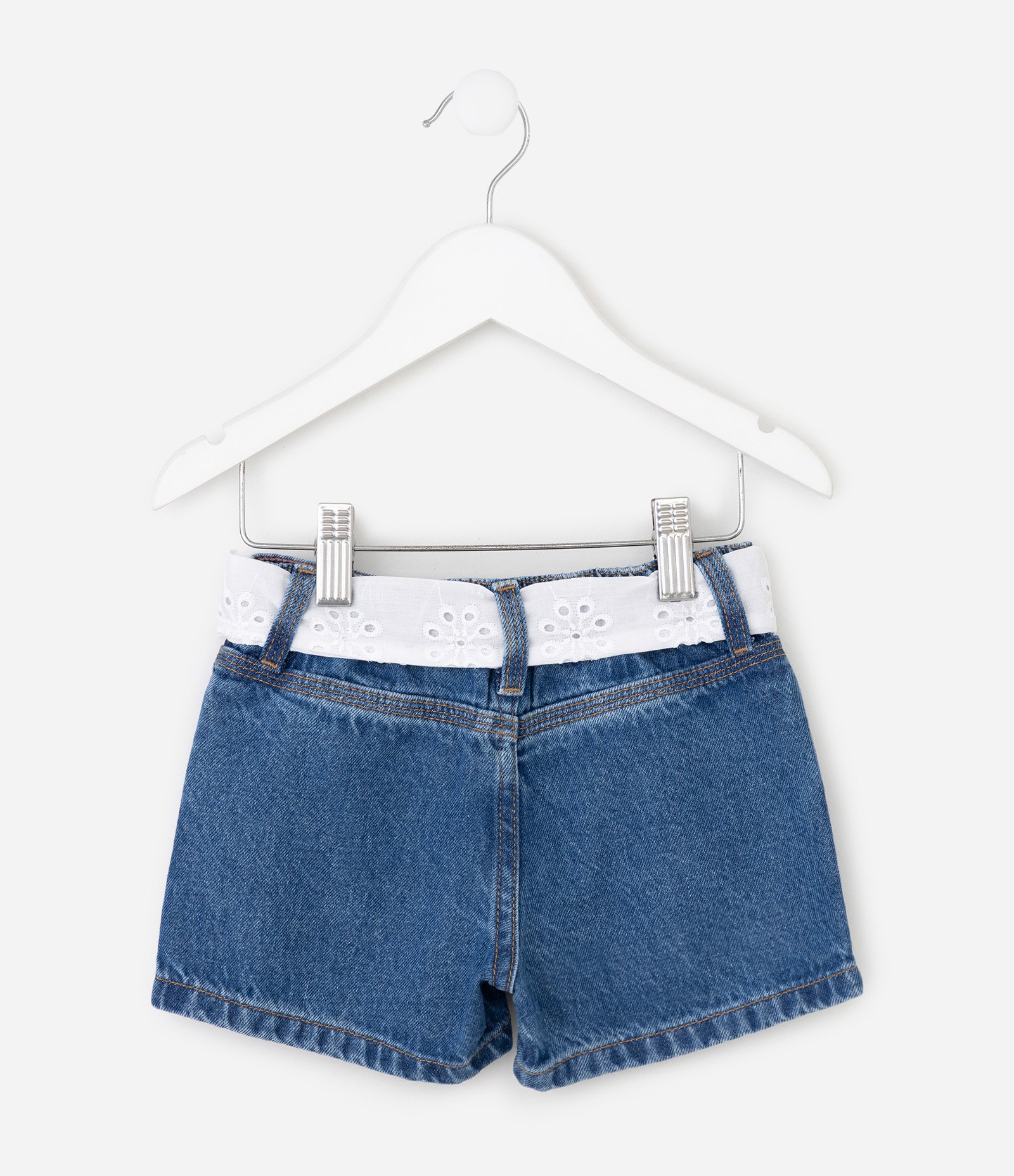 Short Jeans Infantil com Cinto – Tam 1 a 6 Anos Azul 3