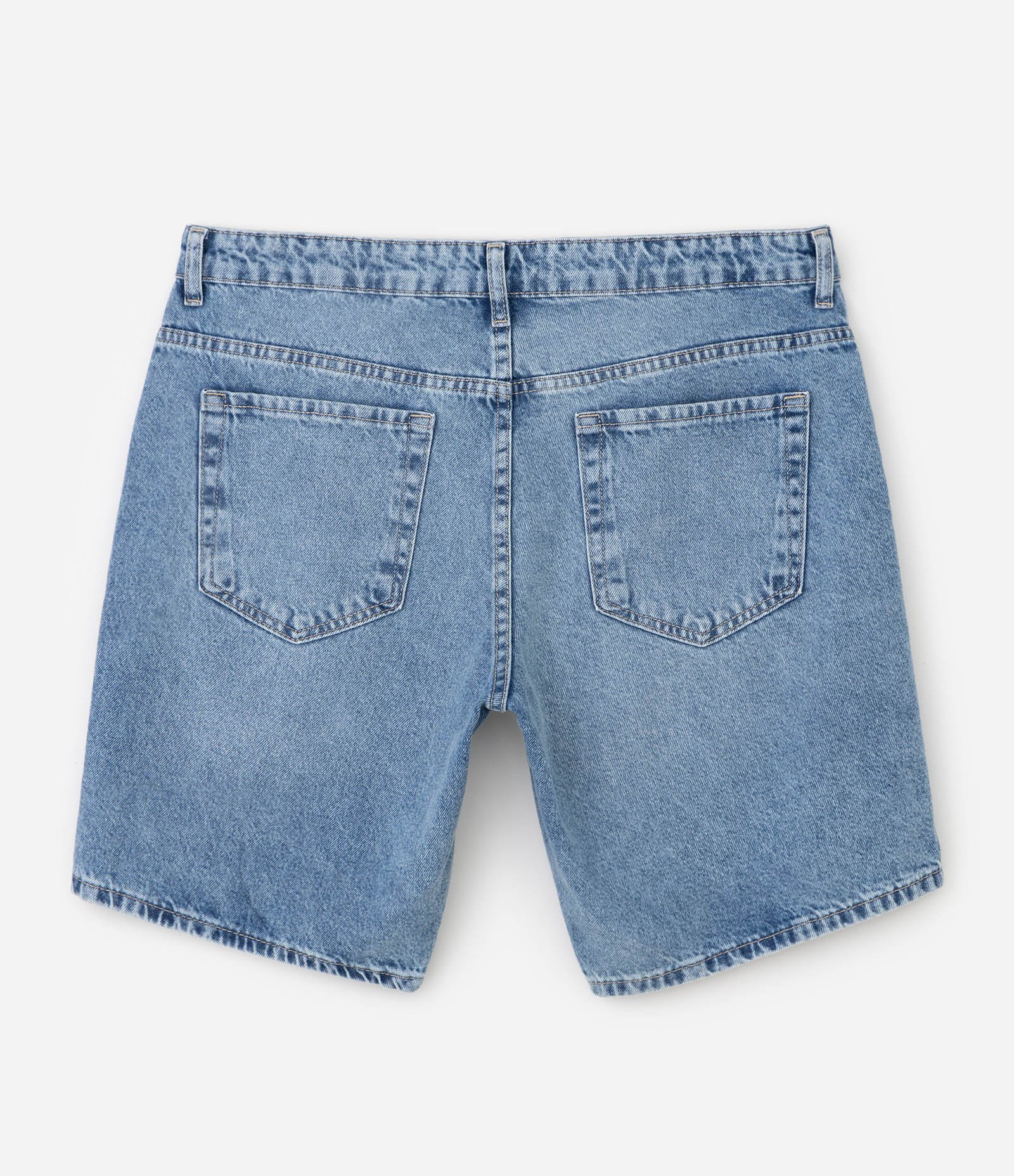 Bermuda Jeans Slim com Puídos Azul 7