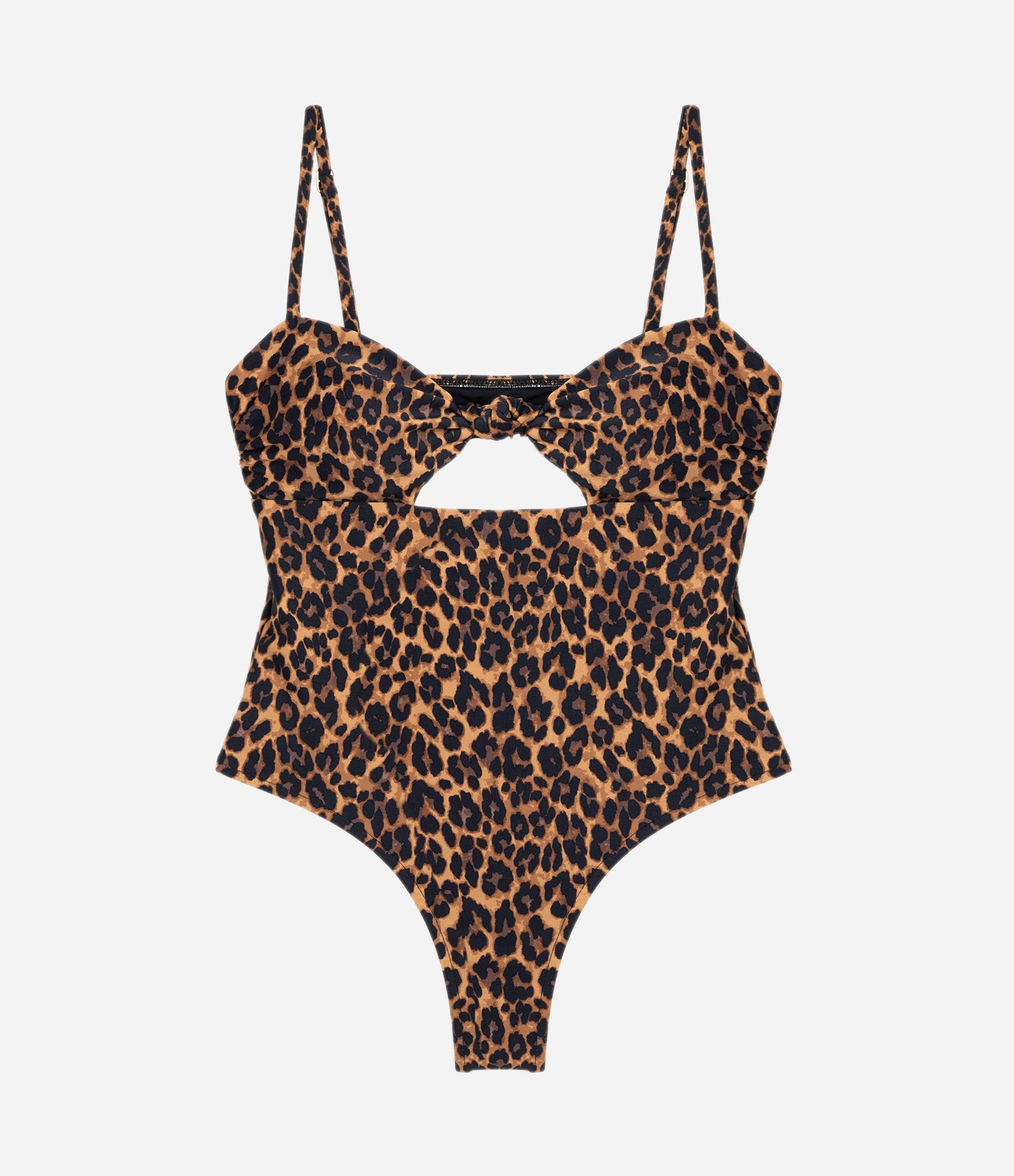 Maiô com Estampa Animal Print e Abertura Frontal Preto 4