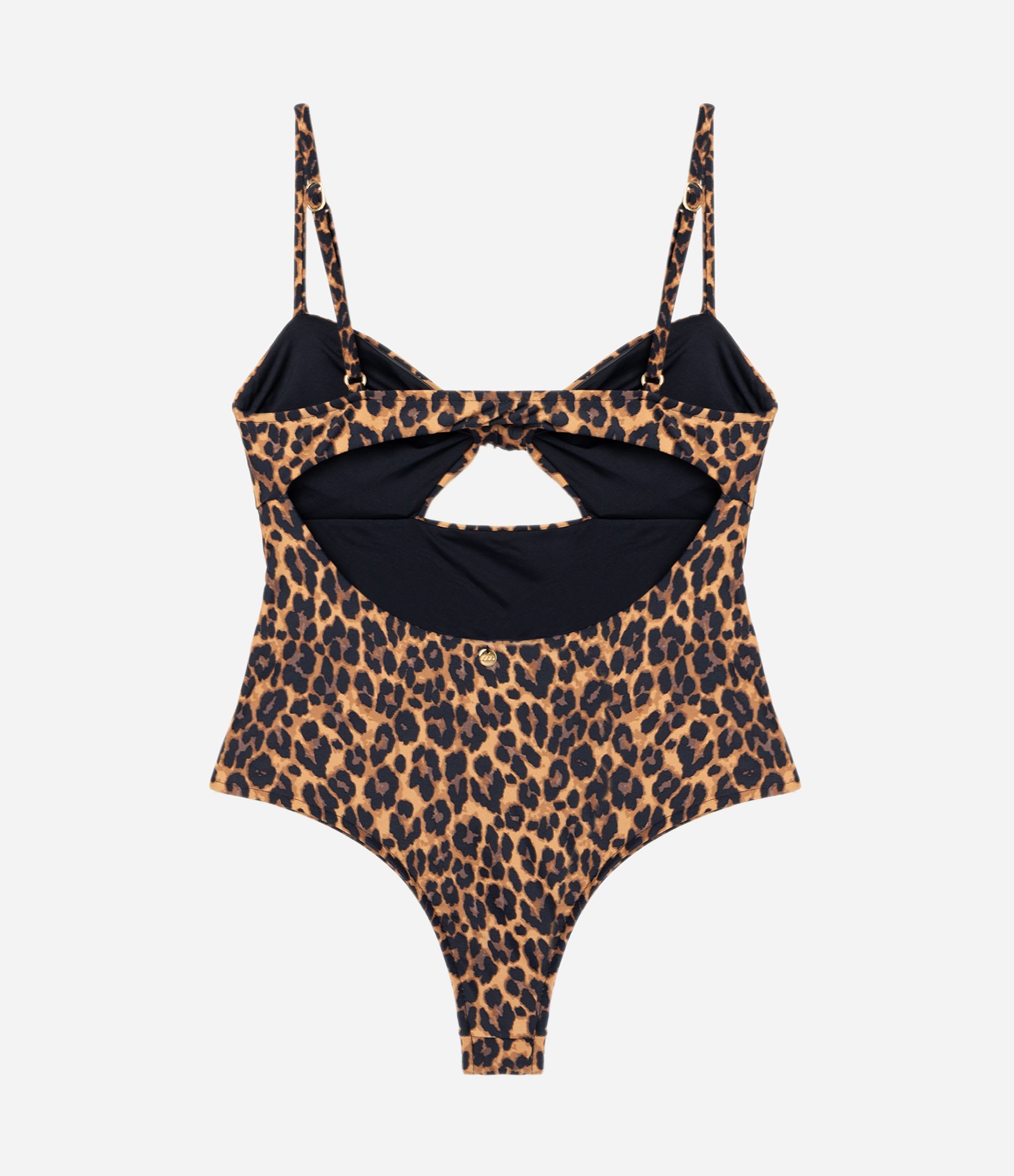 Maiô com Estampa Animal Print e Abertura Frontal Preto 5