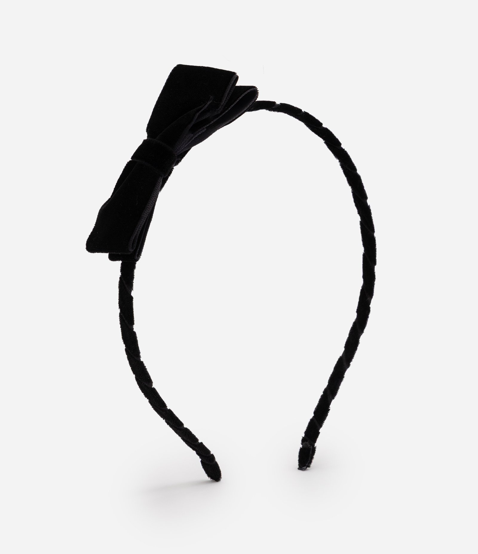 Kit de 02 Tiaras Infantis em Veludo com Laço Preto/Rosa 2