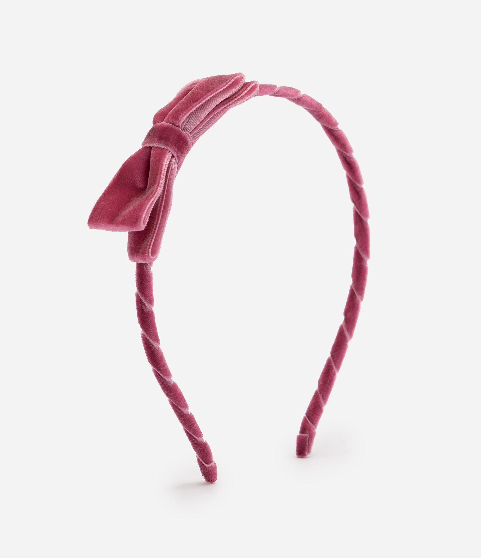 Kit de 02 Tiaras Infantis em Veludo com Laço Preto/Rosa 3