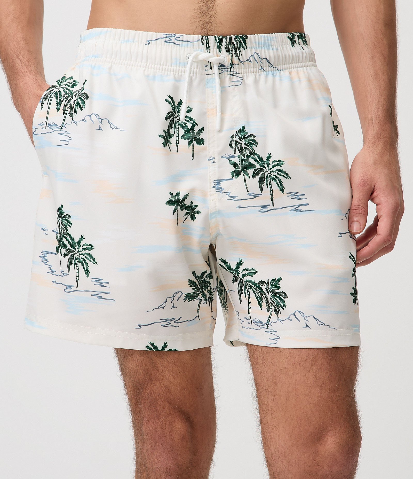 Bermuda com Estampa Ilhas Branco 2