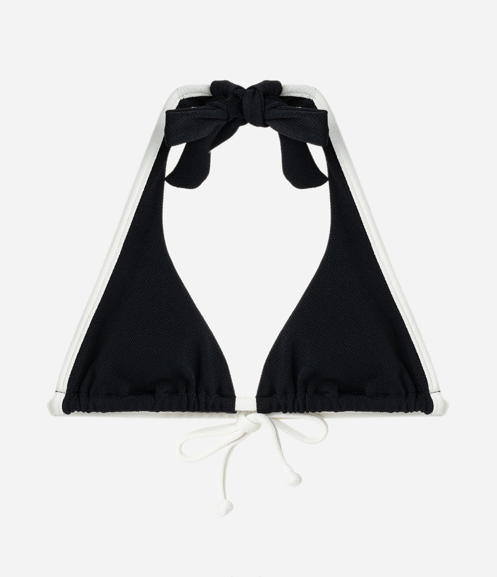 Biquíni Top Cortininha Alongado com Viés Contrastante Preto 6