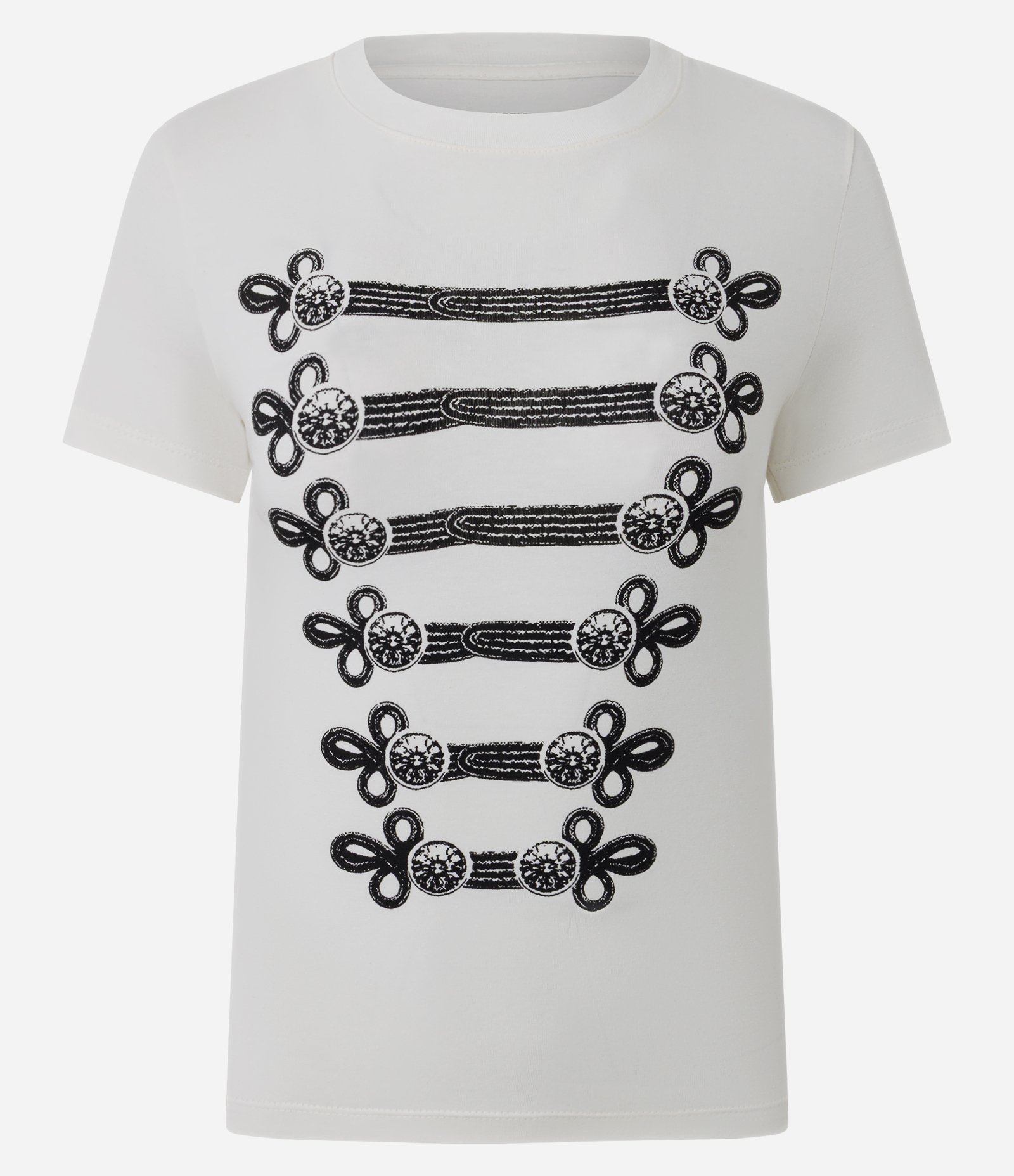 Camiseta Algodão Estampa Ornamentada Frontal Branco 1