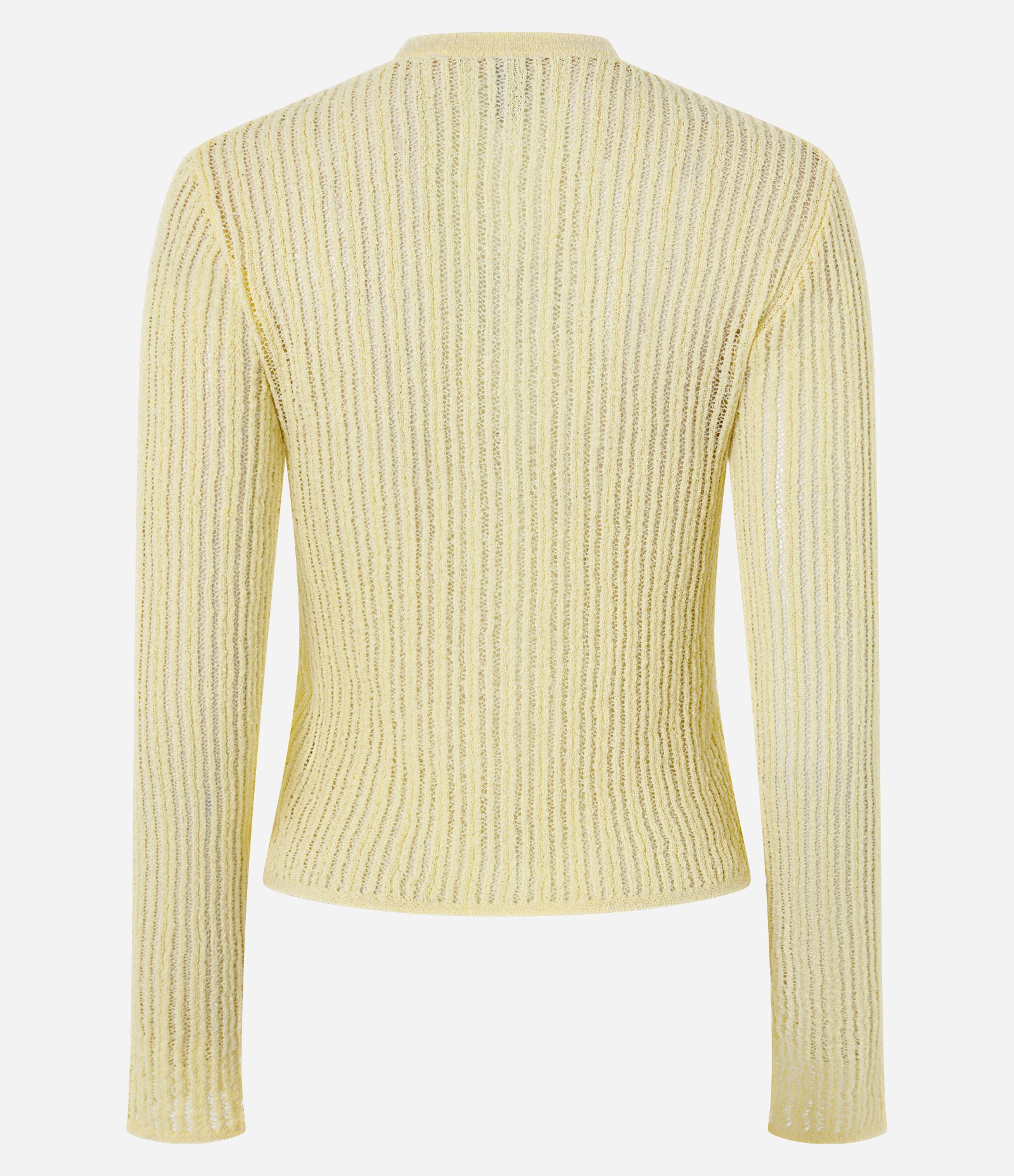 Cardigan em Tricô Leve com Botões Frontais Amarelo 3