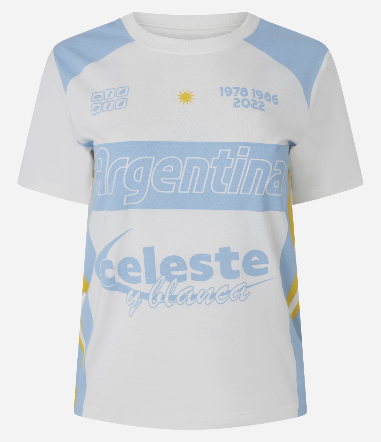 Camiseta em Cotton com Recortes e Lettering Argentina Branco 1