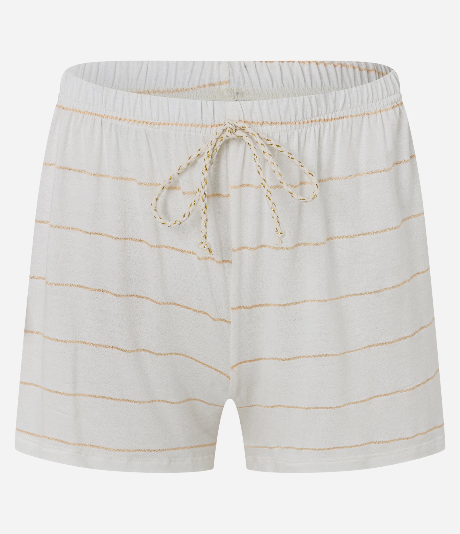 Pijama Curto em Viscolycra com Estampa de Listras Metalizado Branco 8