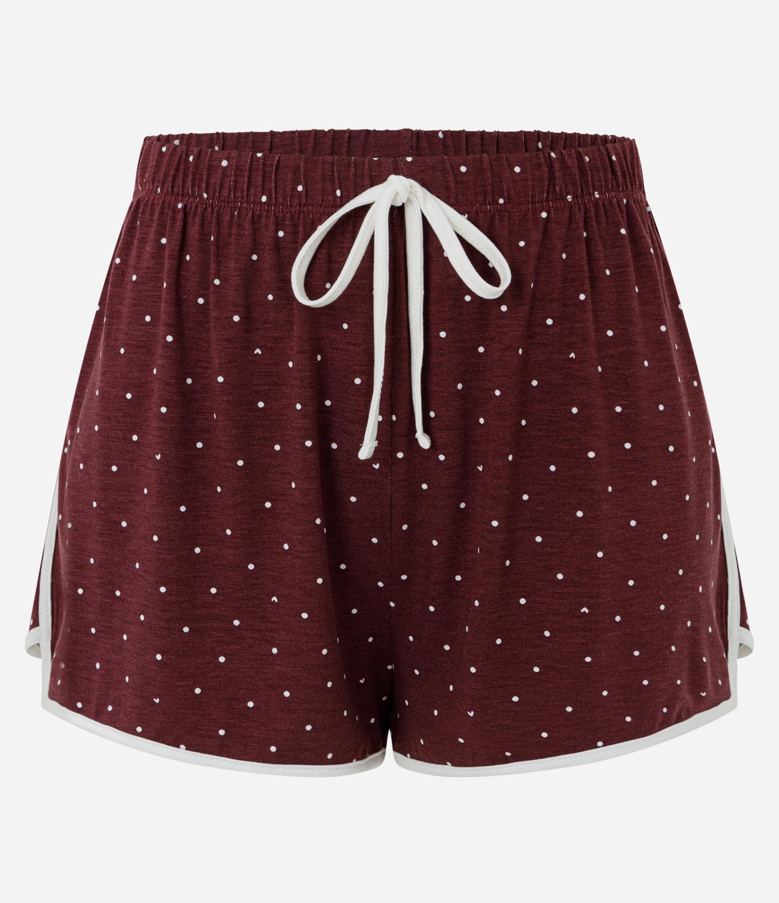 Short de Pijama em Viscolycra com Estampa Poá Vinho 5