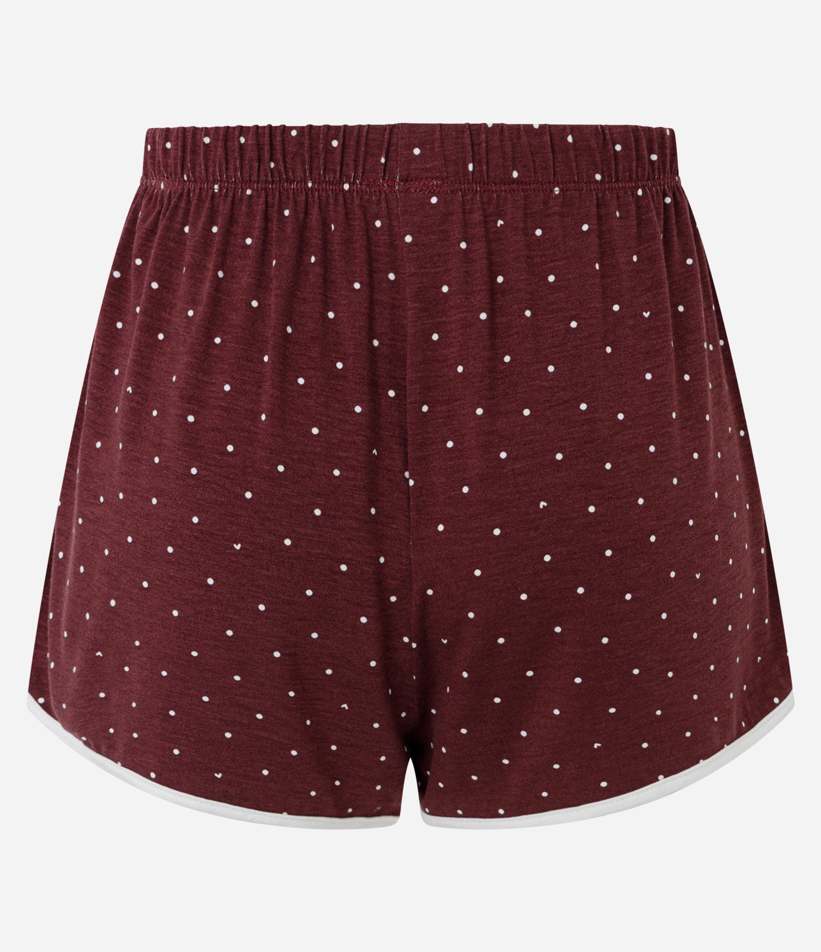 Short de Pijama em Viscolycra com Estampa Poá Vinho 6