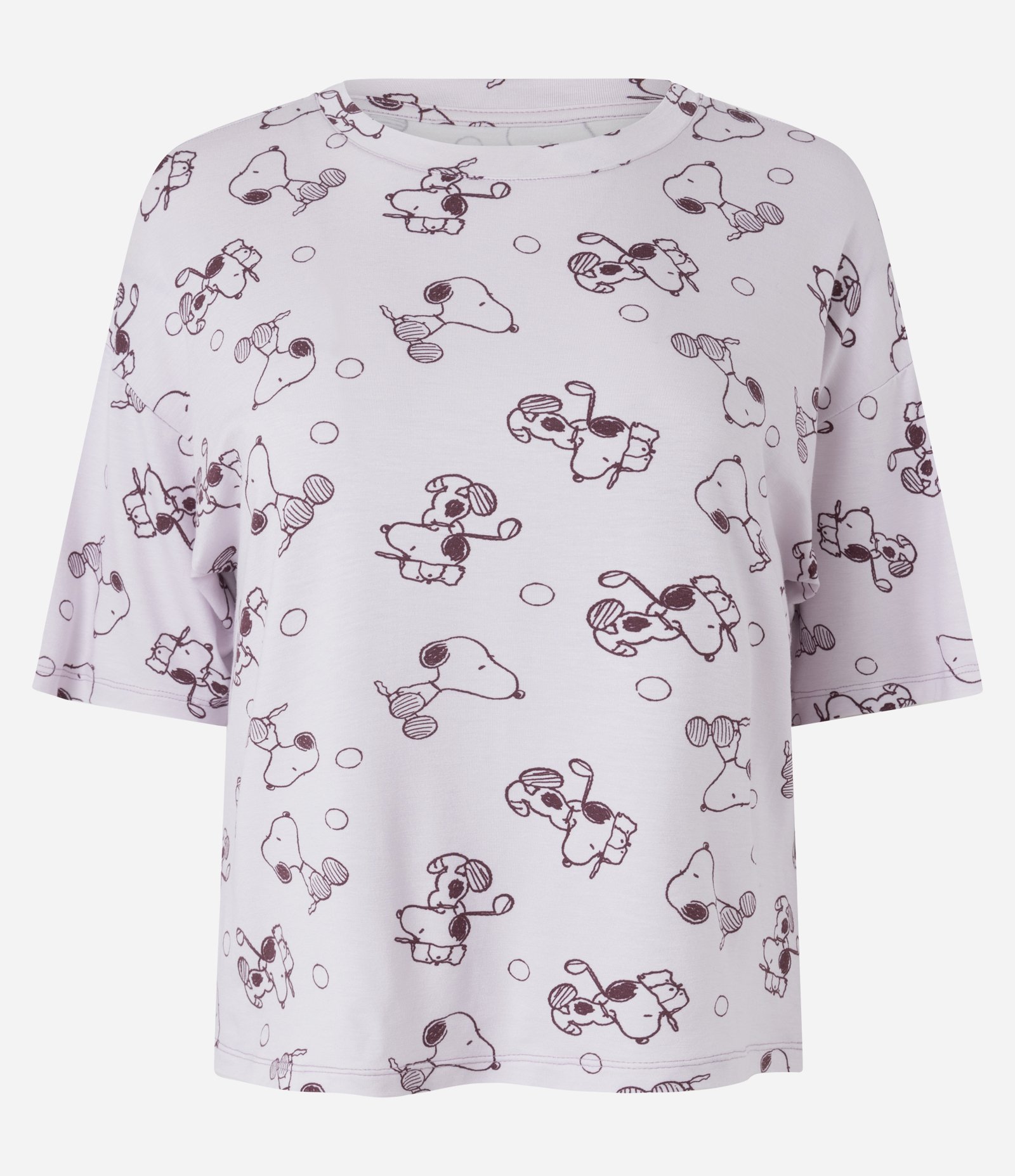 Blusa de Pijama em Viscolycra com Estampa Snoopy Lilás 5
