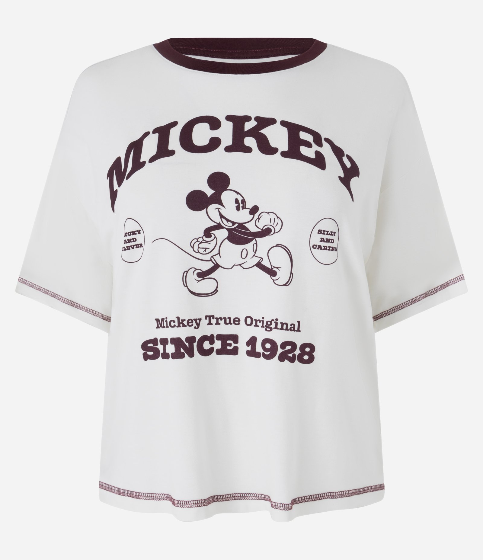 Blusa de Pijama em Viscolycra com Estampa Vintage Mickey Mouse Branco 6