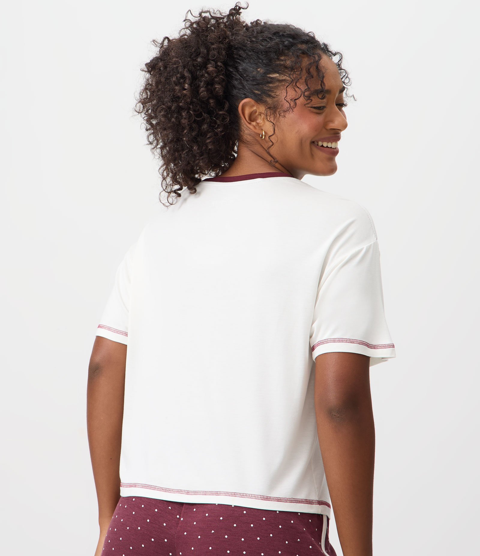 Blusa de Pijama em Viscolycra com Estampa Vintage Mickey Mouse Branco 5