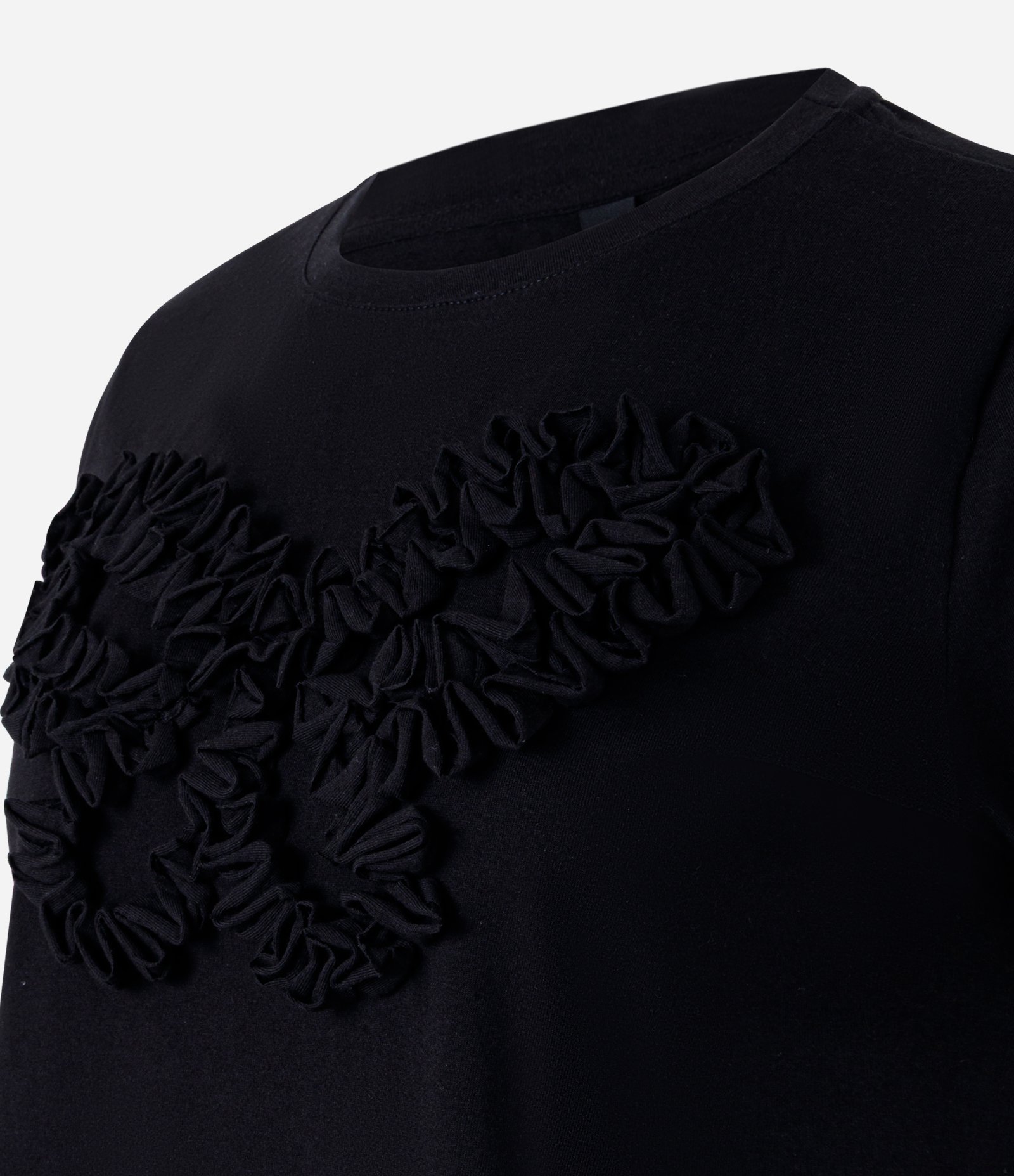 Camiseta Regular em Algodão com Borboleta Bordada Preto 7